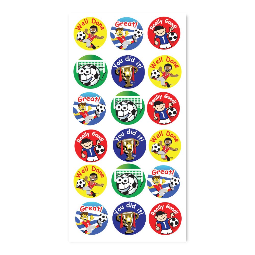 SuperStickers Football Themed Reward Stickers - 180 Pack, 25mm Round, Multicoloured 2