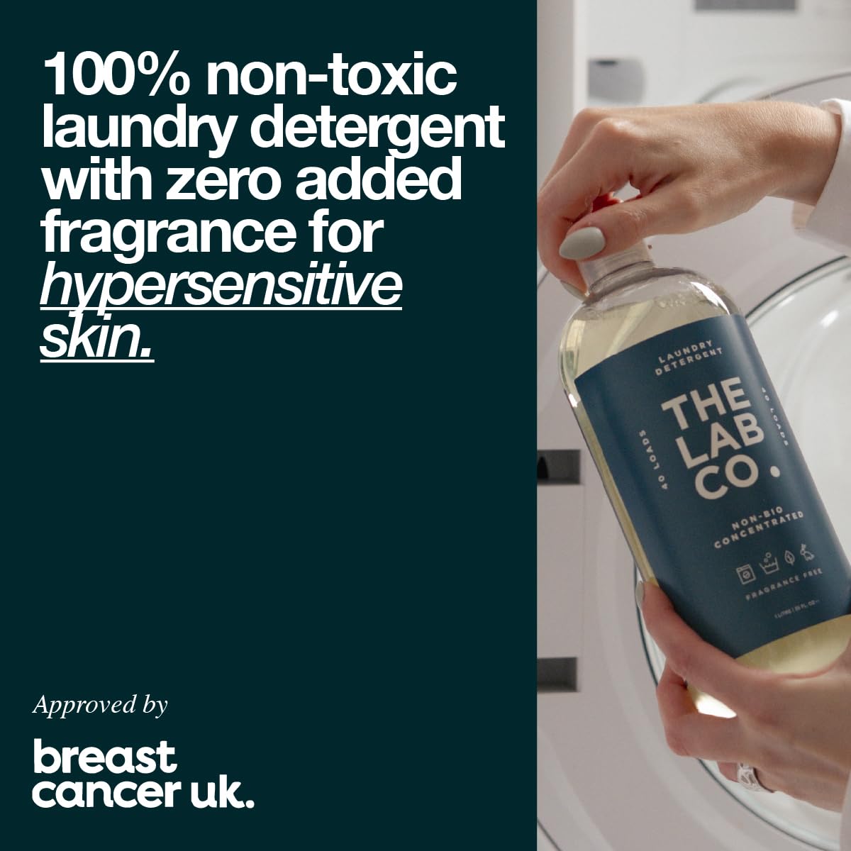 The Lab Co. Non-Bio Concentrated Liquid Laundry Detergent - Fragrance Free | 1L | 40 Loads 2