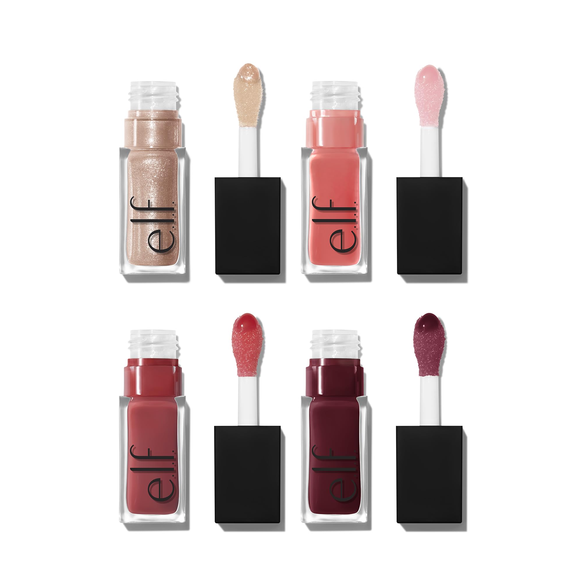 e.l.f. Glow Reviver Quad Goals Lip Oil Kit (4 Shades: Pink Quartz, Rose Envy, Jam Session, Crystal Baller) 2