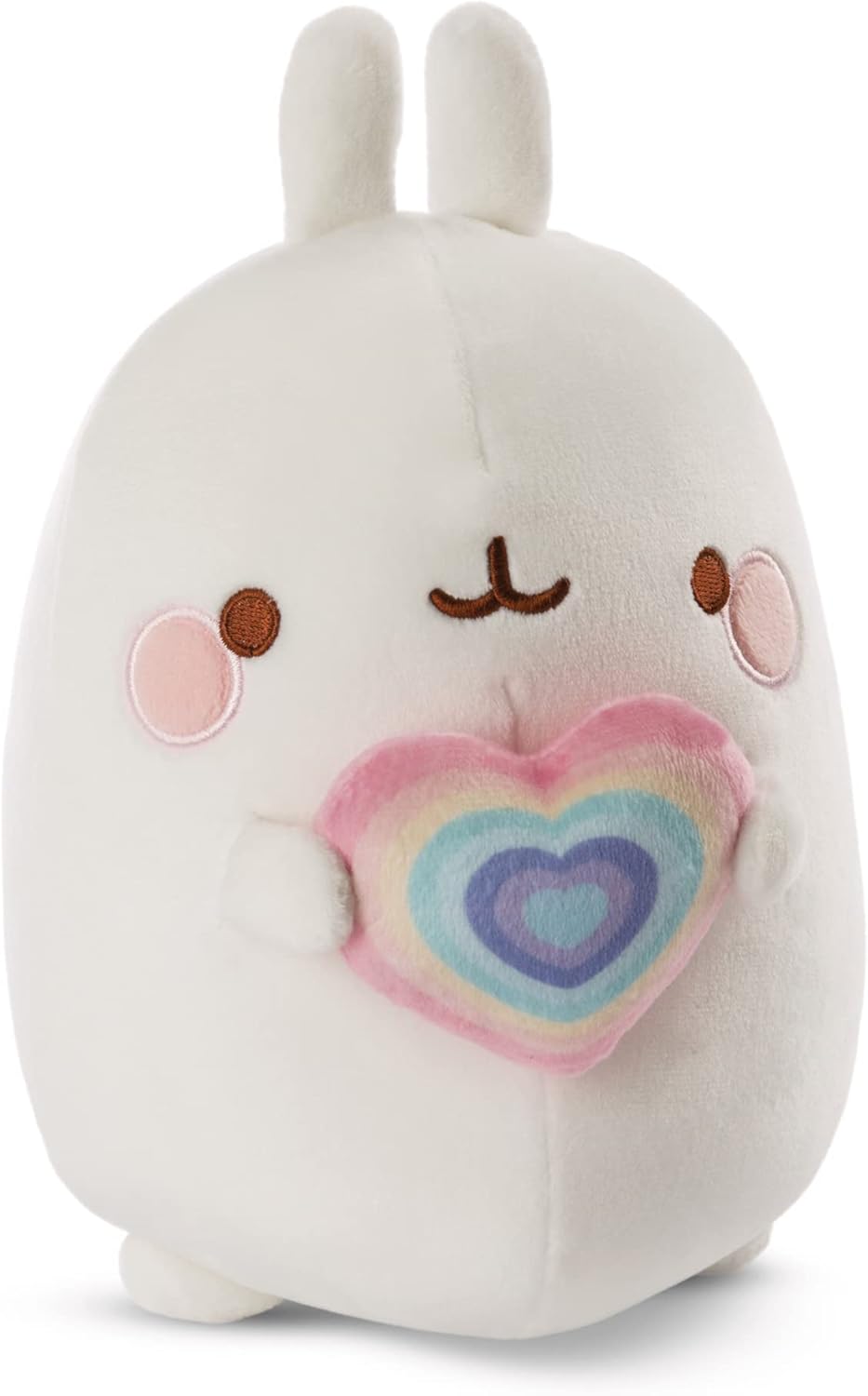 Nici Cuddly Toy Molang with Rainbow Heart 12 cm - Super Soft Plush Stuffed Animal 1