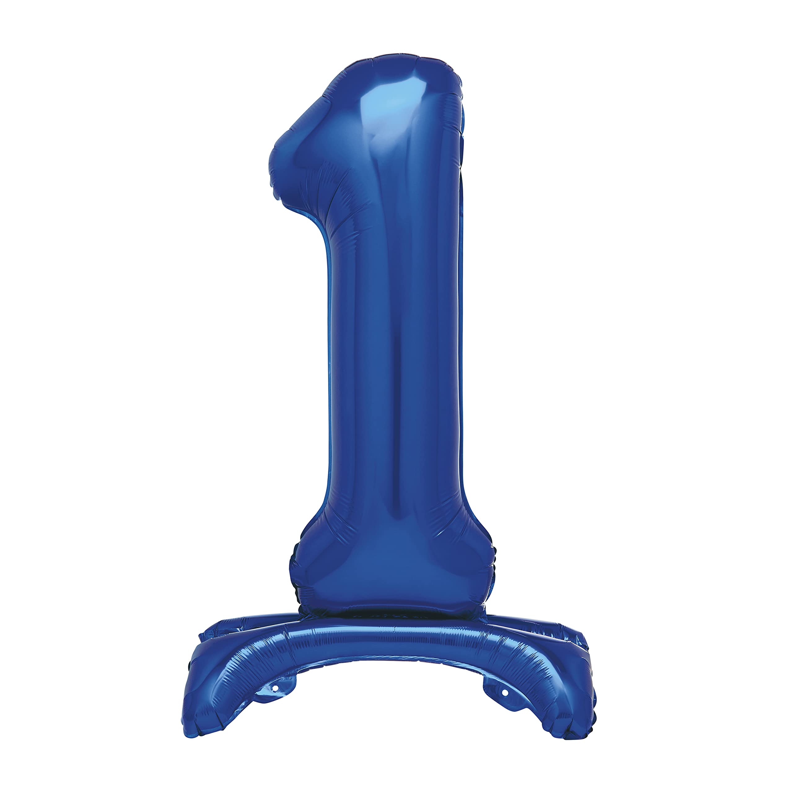 Unique Blue Standing Number 1 Foil Balloon - 30' Size, Air Fill Only | Mylar 1