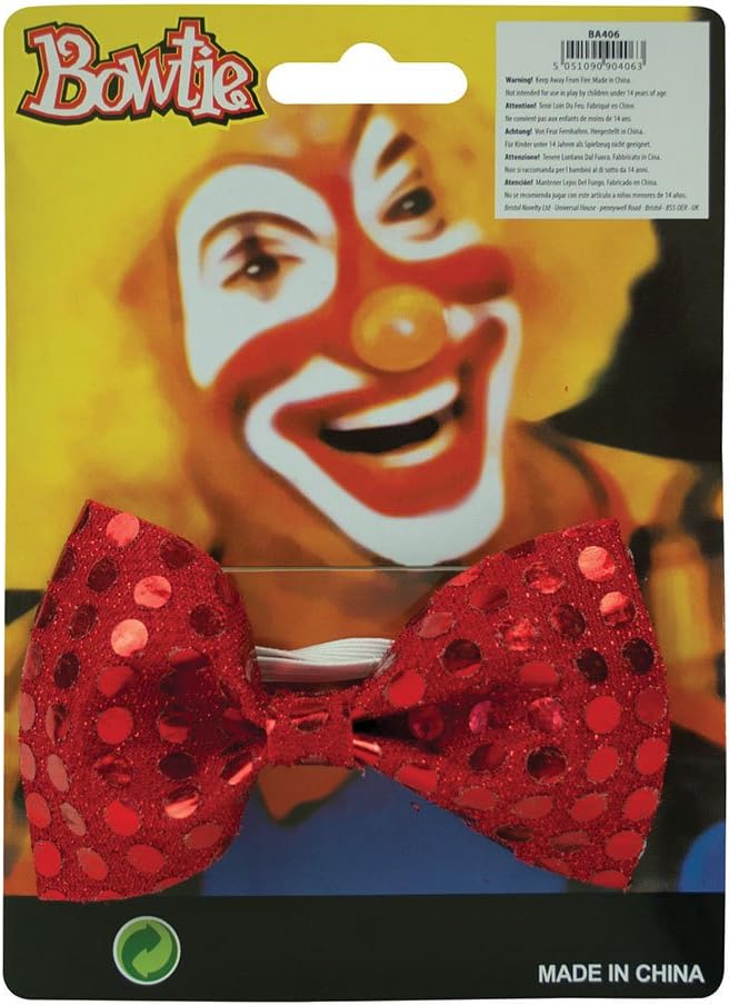 Bristol Novelty Sequin Red Bow Tie, One Size 2