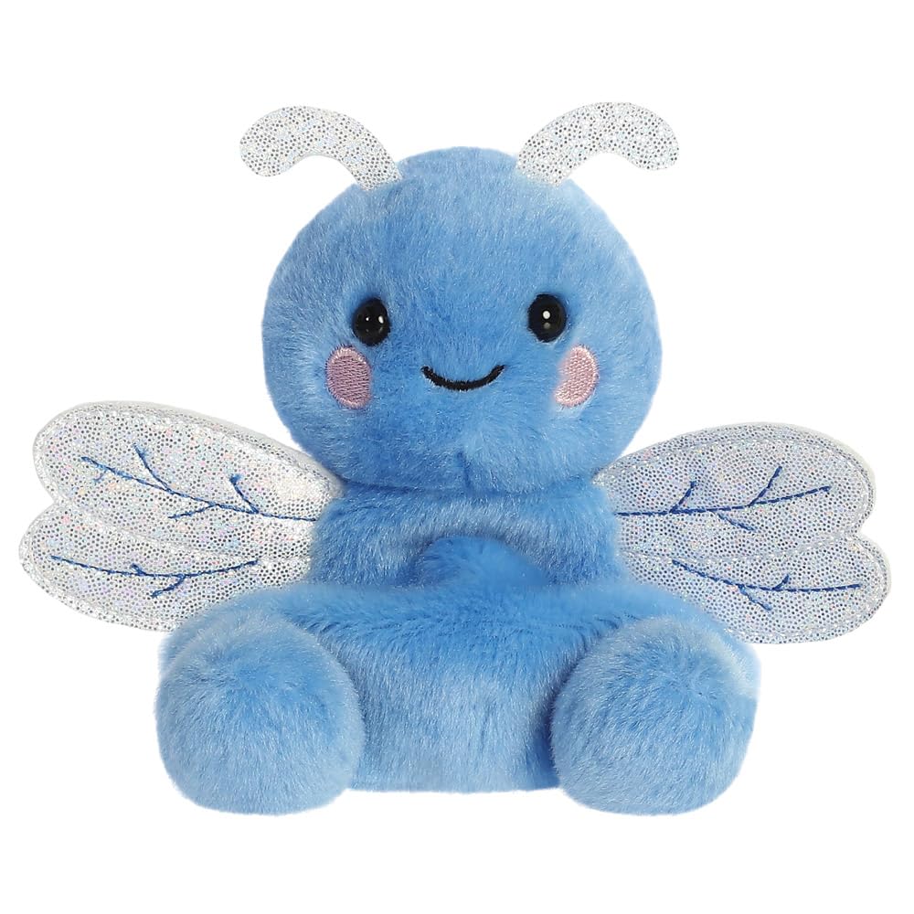AURORA Palm Pals Dart Dragonfly Soft Toy - 5in Blue Plush | Recycled Fill | Suitable from Birth 1