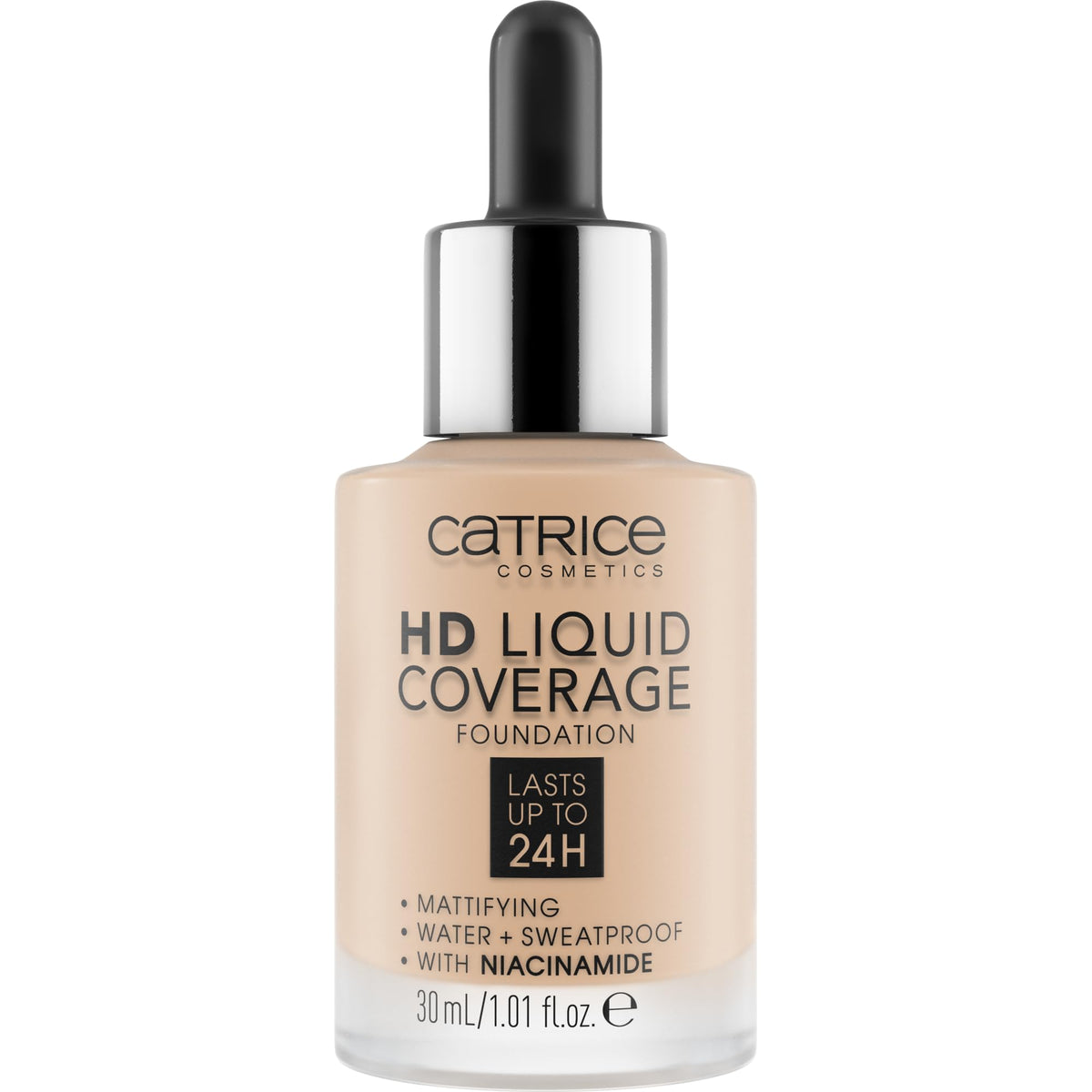 Catrice Cosmetics HD Liquid Coverage Foundation - High Coverage, 24h Wear, Matte Finish | 30ml | 020 Pink Beige