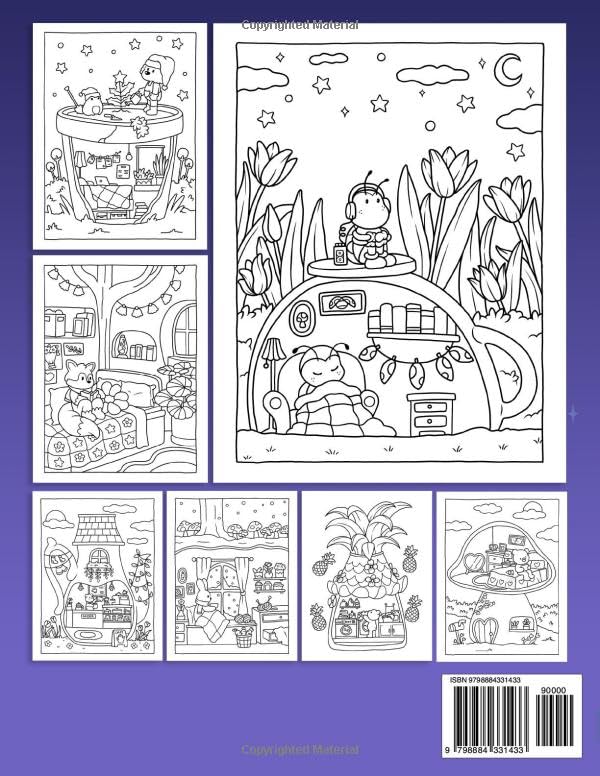 Independently Published - Cozy Spaces: Coloring Book for Adults and Teens Featuring Relaxing Familiar Scenes