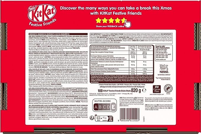 KitKat Christmas Friends 100ct Assorted Gluten-Free Milk Chocolate Figures
