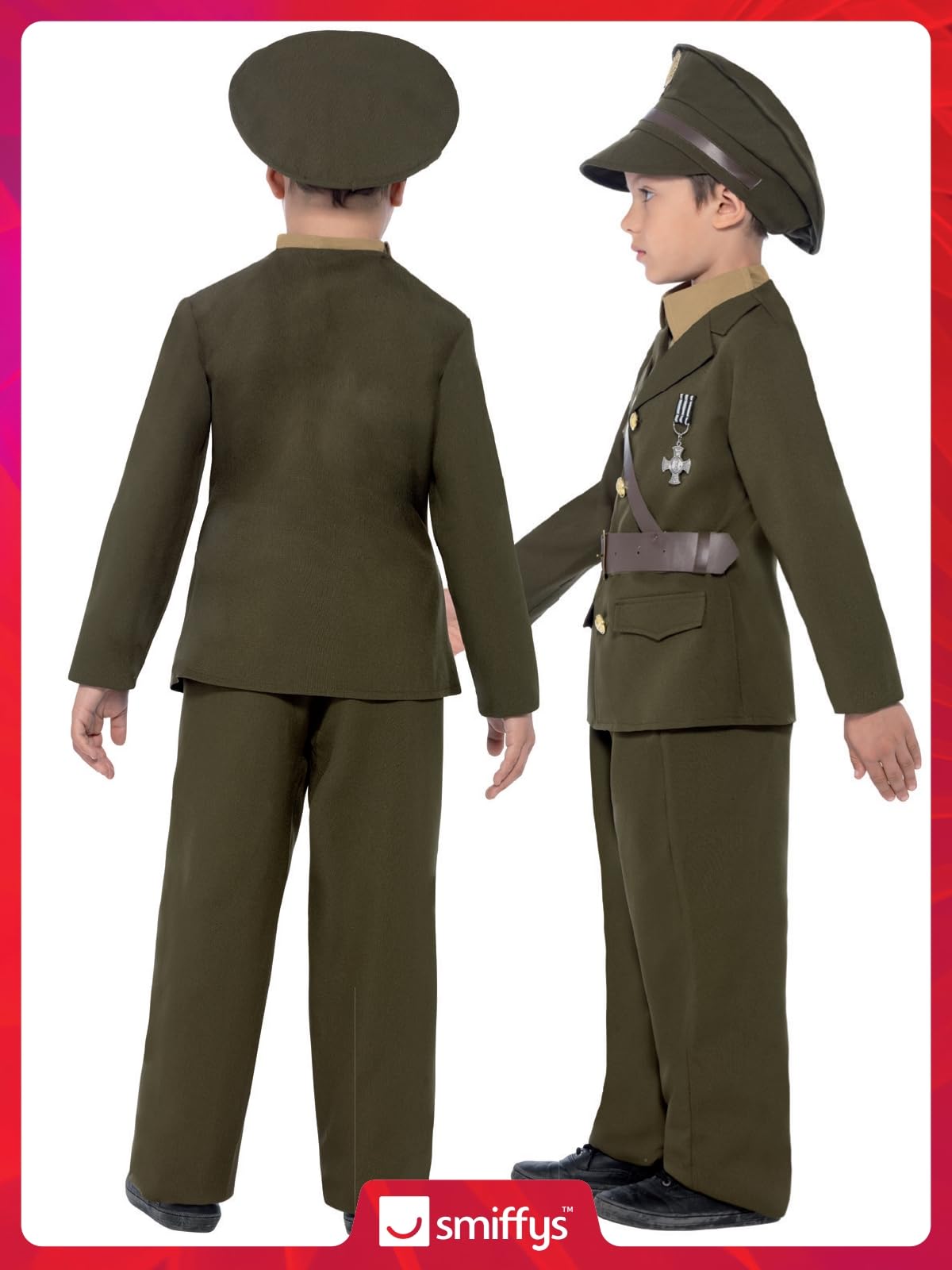 Smiffys Boys Army Officer Costume - World War II Dress Up for Ages 7-12 6