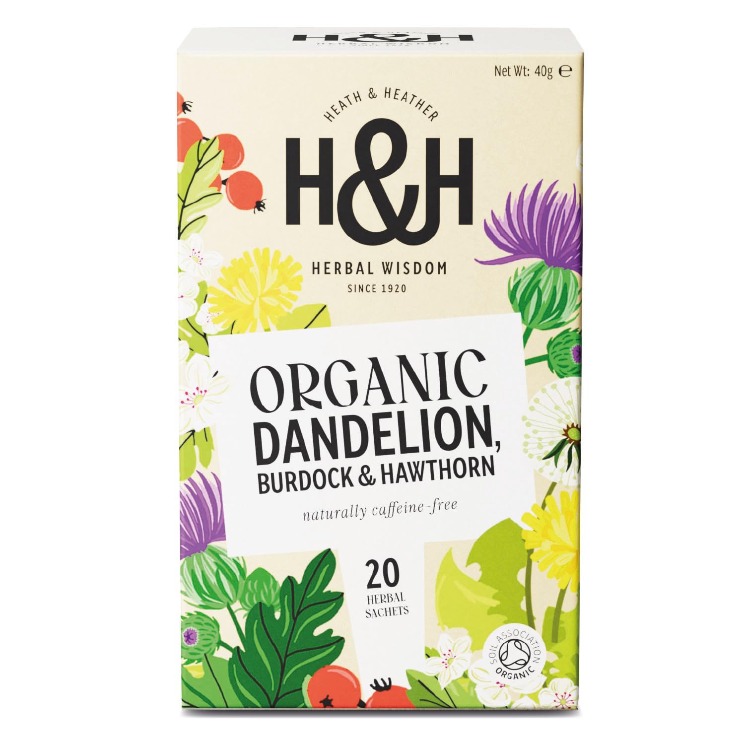 Heath & Heather Organic Dandelion, Burdock & Hawthorn Tea - Detox & Heart Health | 20 Count 1