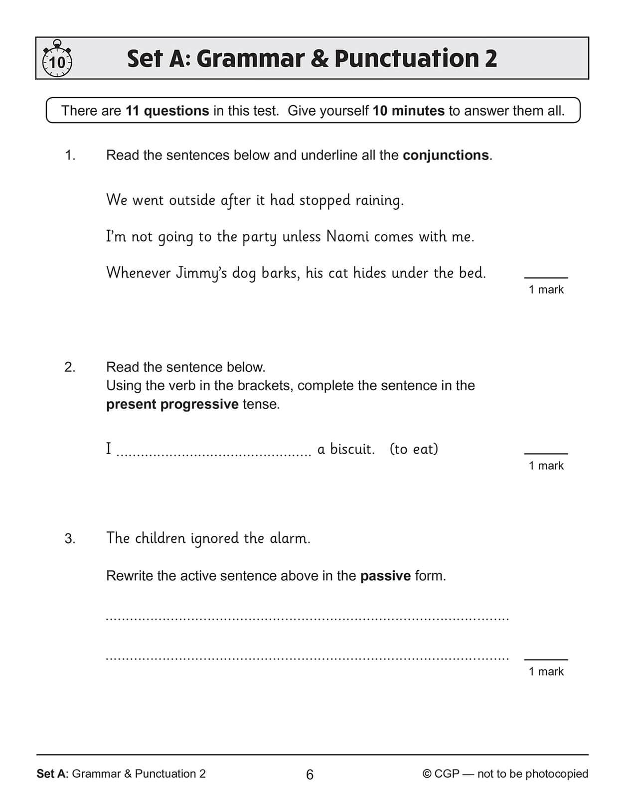 CGP New KS2 English SAT Buster 10-Minute Tests: Grammar, Punctuation & Spelling - Book 1 (Paperback) 6