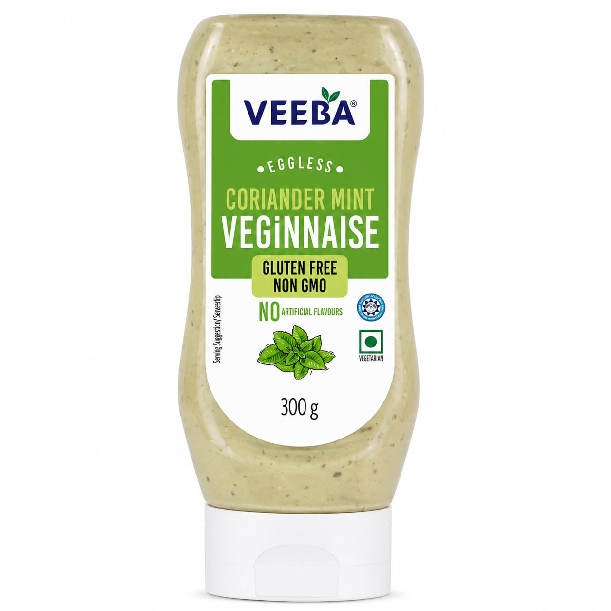 Veeba Coriander Mint Veginnaise Eggless Mayonnaise - Rich & Creamy | 300g Pack
