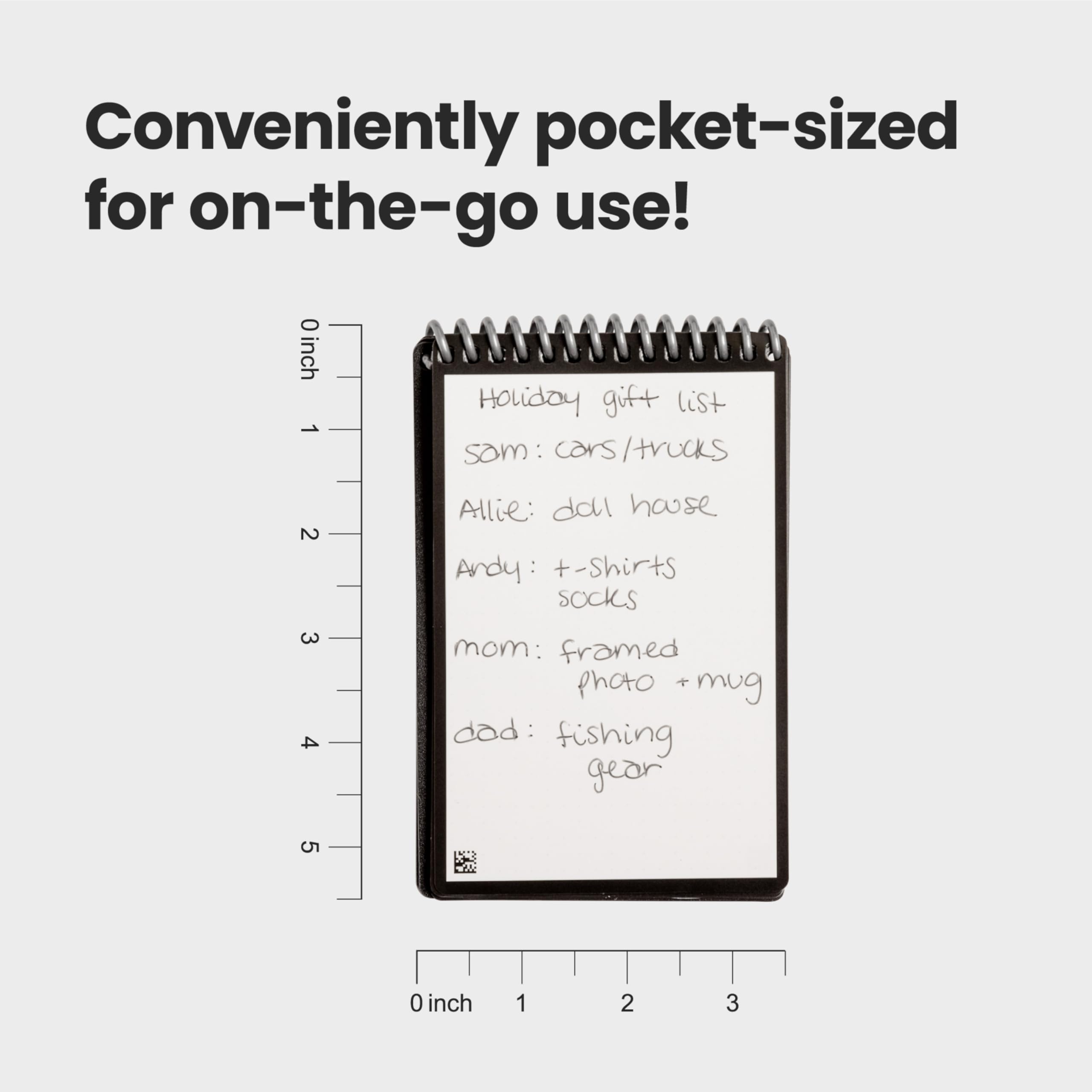 Rocketbook Mini Reusable Smart Notepad - Pocket Size 8.9 x 14 cm | Dot Grid | Black 5