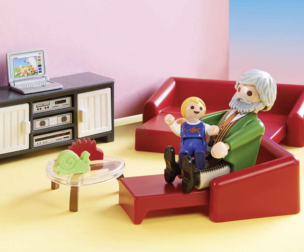 Playmobil 70207 Dollhouse Living Room with Fireplace - Light-Up Playset for Ages 4+ 3