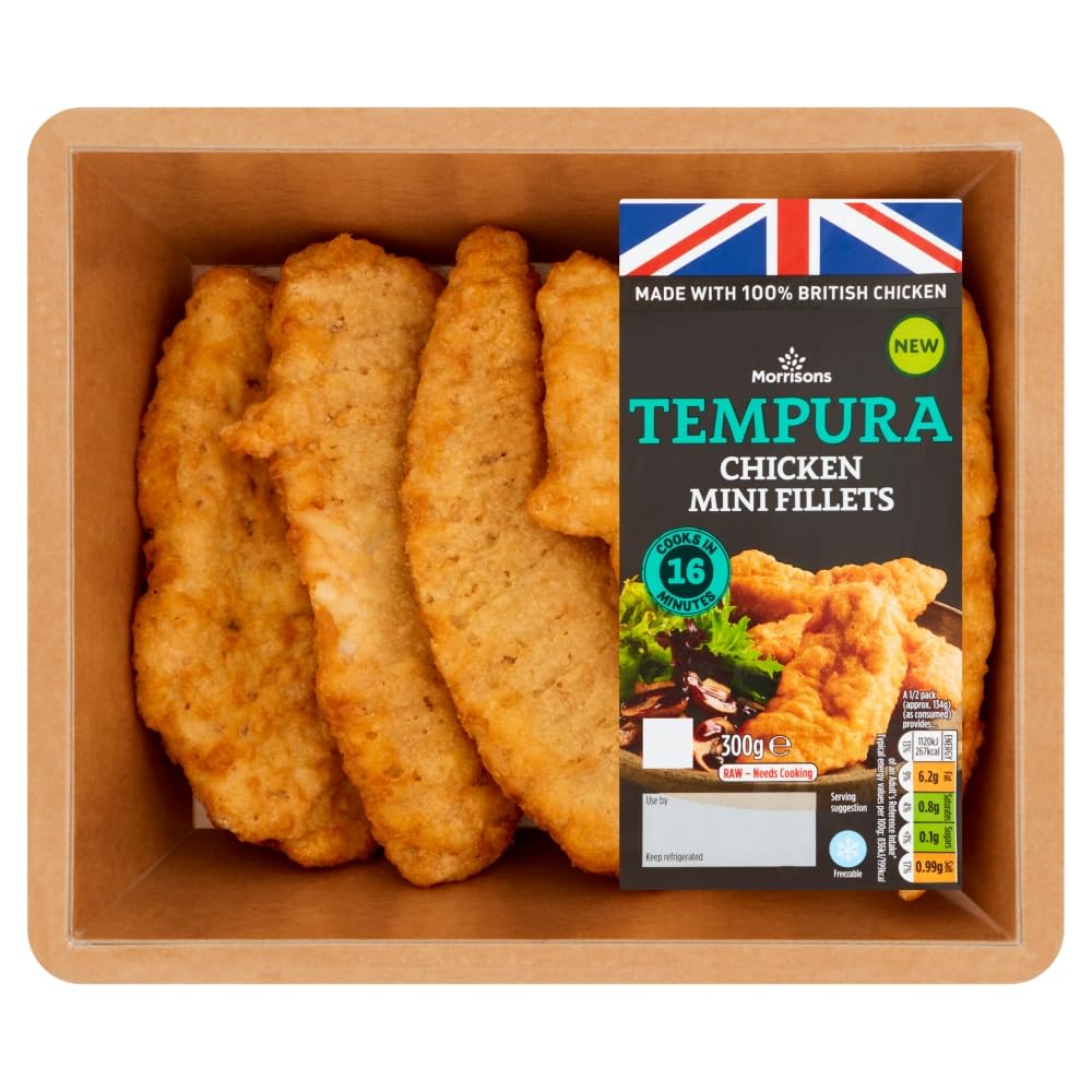 Morrisons Tempura Chicken Mini Fillets - Breaded Poultry, 300g Pack 1