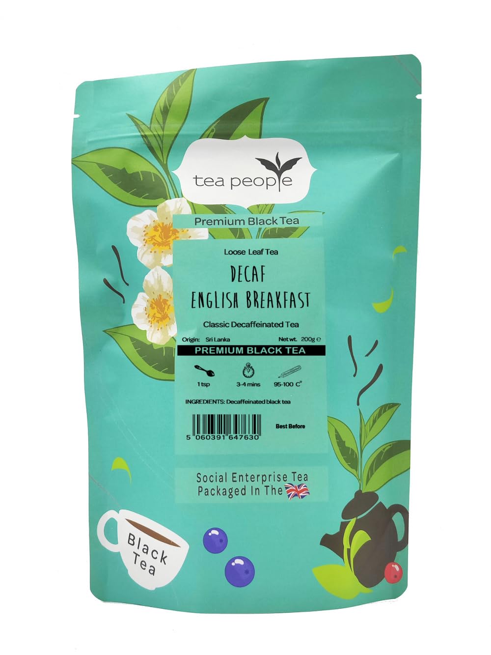 Tea People Decaf English Breakfast Tea - 200g Refill Pack