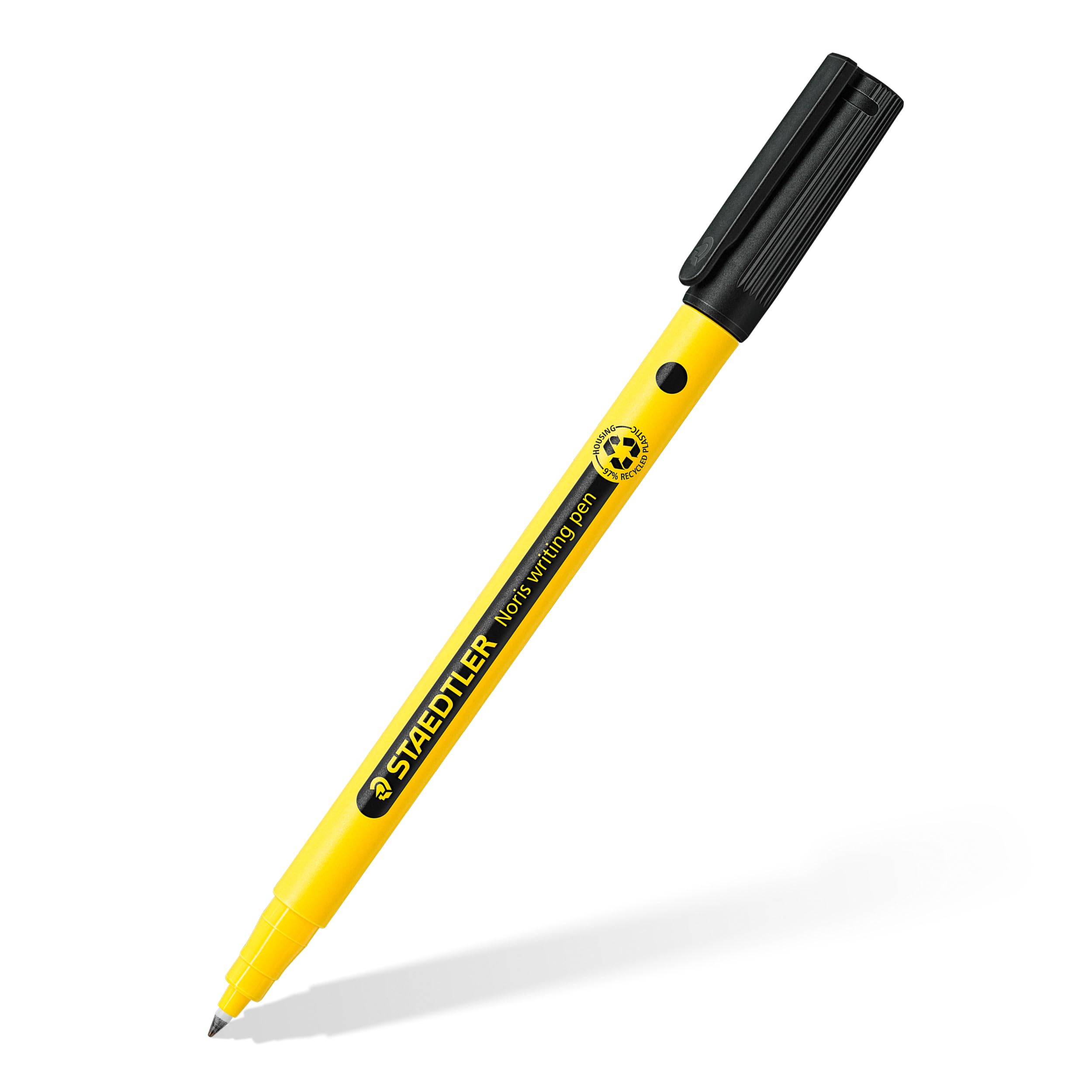 STAEDTLER Noris Handwriting Pen - Black | 0.6mm Fineliner Tip | Pack of 4