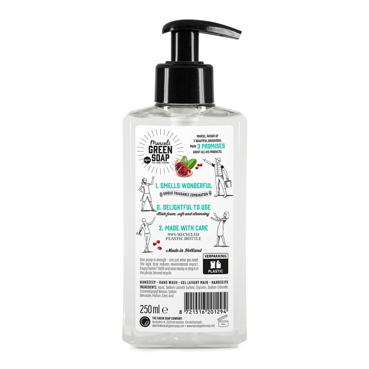 Marcel's Green Soap Hand Soap Cedar & Pomegranate - 250 ml