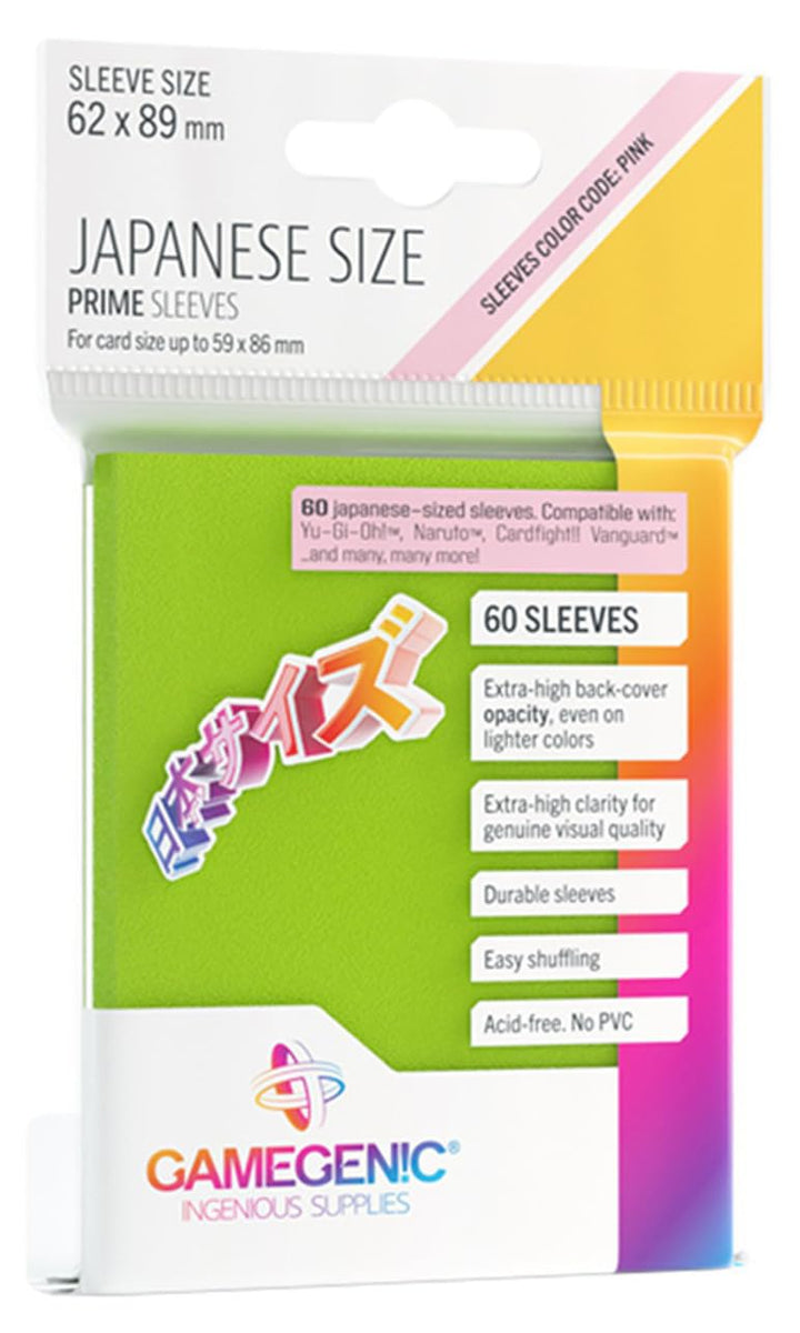 Gamegenic Prime Japanese-Sized Card Sleeves - Pack of 60 - Lime