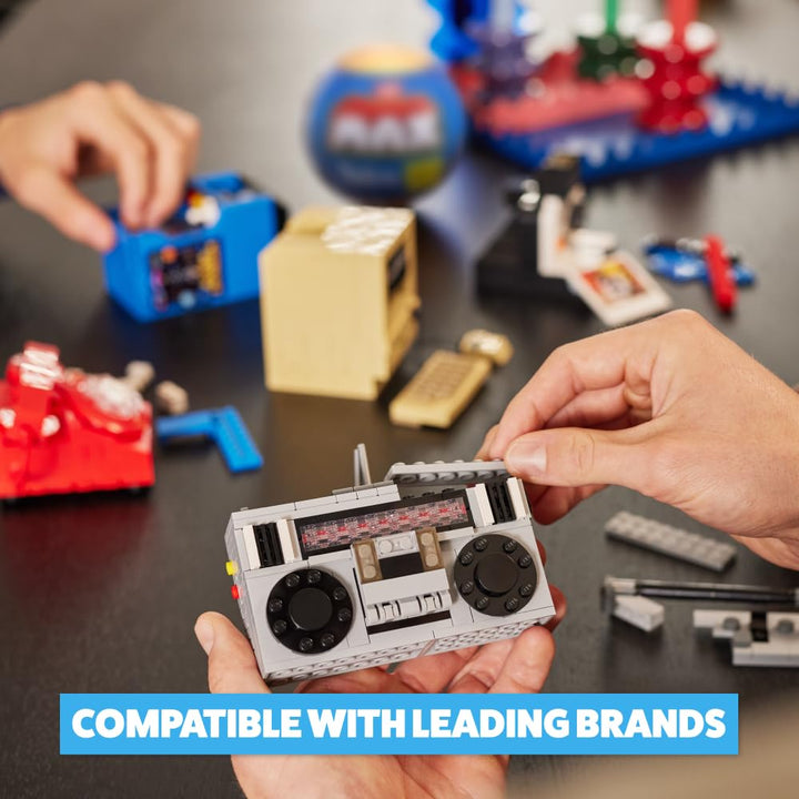 MAX Premium Retro Building Bricks - Cassette Radio Building Set for Kids 3+