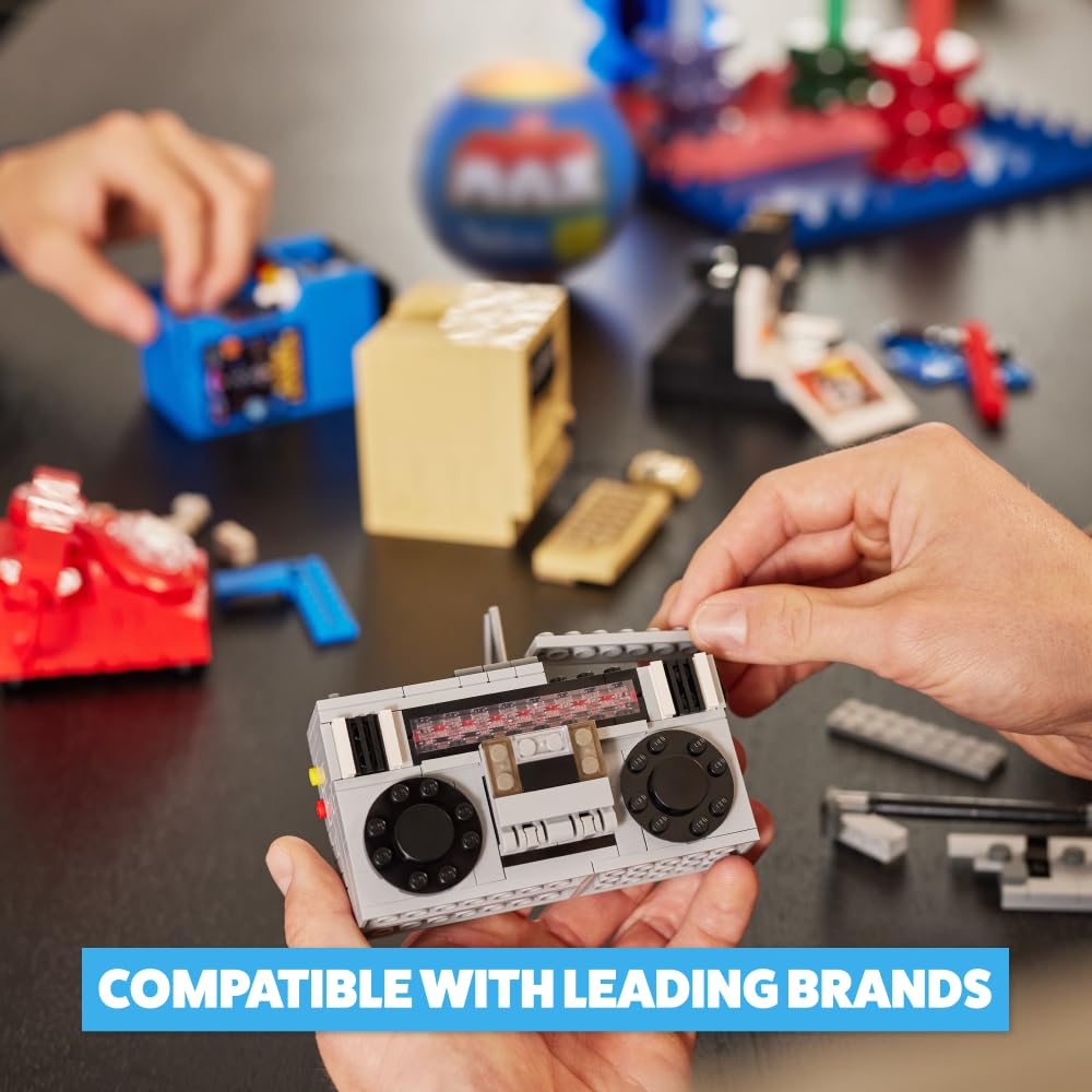 Max Build More MAX Premium Retro Building Bricks (Cassette Radio) - 221 Pieces | Collectible Mini | Ages 3+