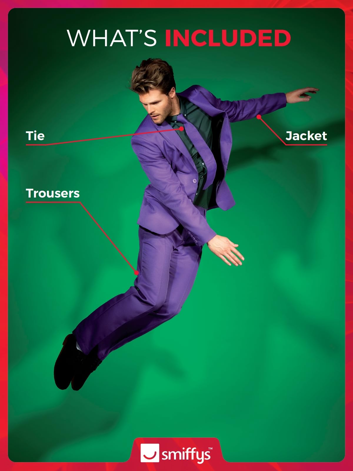 Smiffys Purple Suit - Men's Medium, Chest 38–40 in