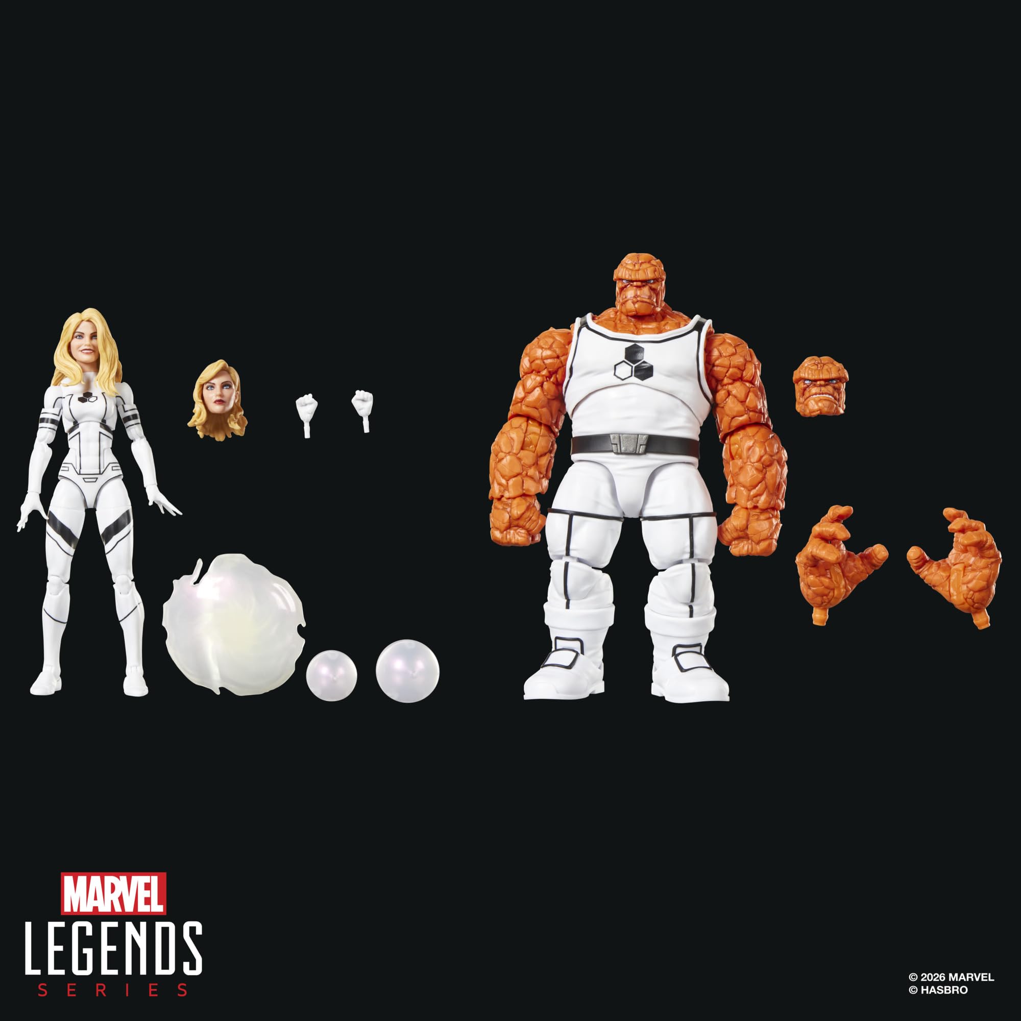Marvel Legends Future Foundation The Thing & Invisible Woman 6-Inch Action Figures - 2 Figures, 9 Accessories, 20+ Points of Articulation