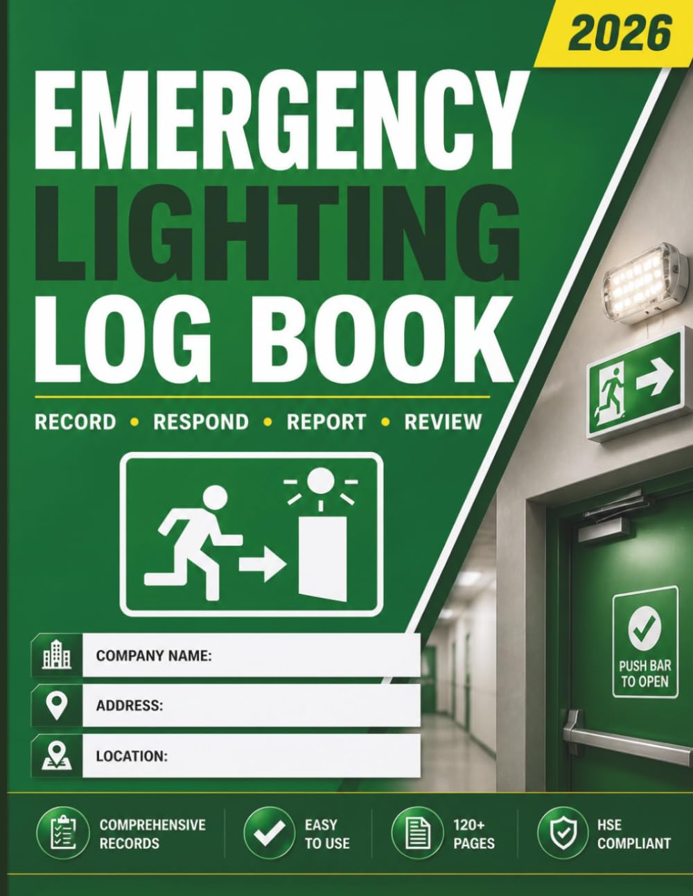 One Safety Publishing Emergency Lighting Log Book - BS 5266-1 Compliant Testing & Maintenance Record | Paperback