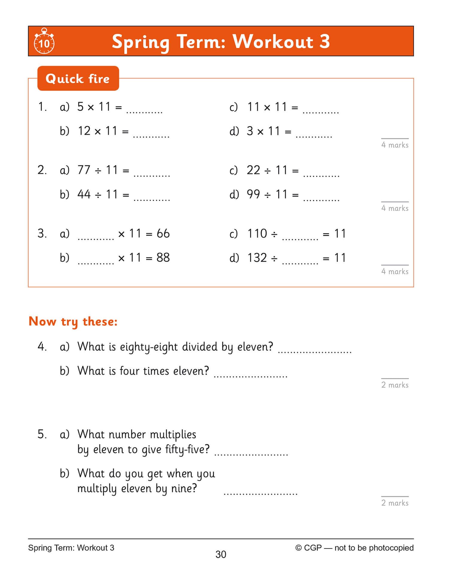 CGP Books KS2 Maths: Times Tables 10-Minute Weekly Workouts - Year 4 | Ages 8-9 | Paperback 6