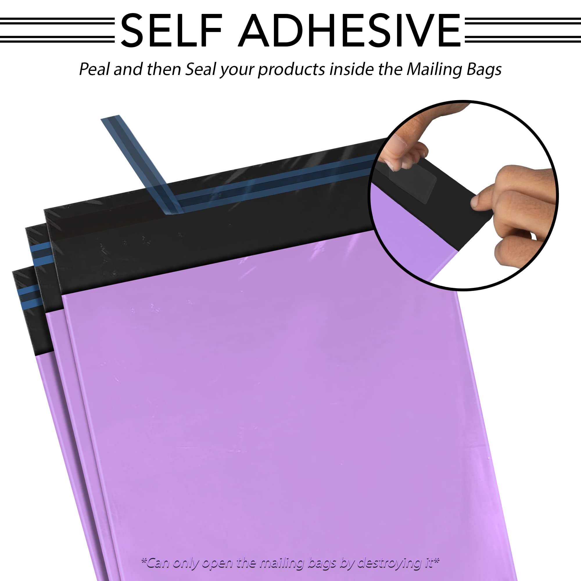 iSOUL Mailing Bags - 50 Pack Purple Poly Postal Bags | 2 Sizes (10x14" & 12x16") | Self-Seal
