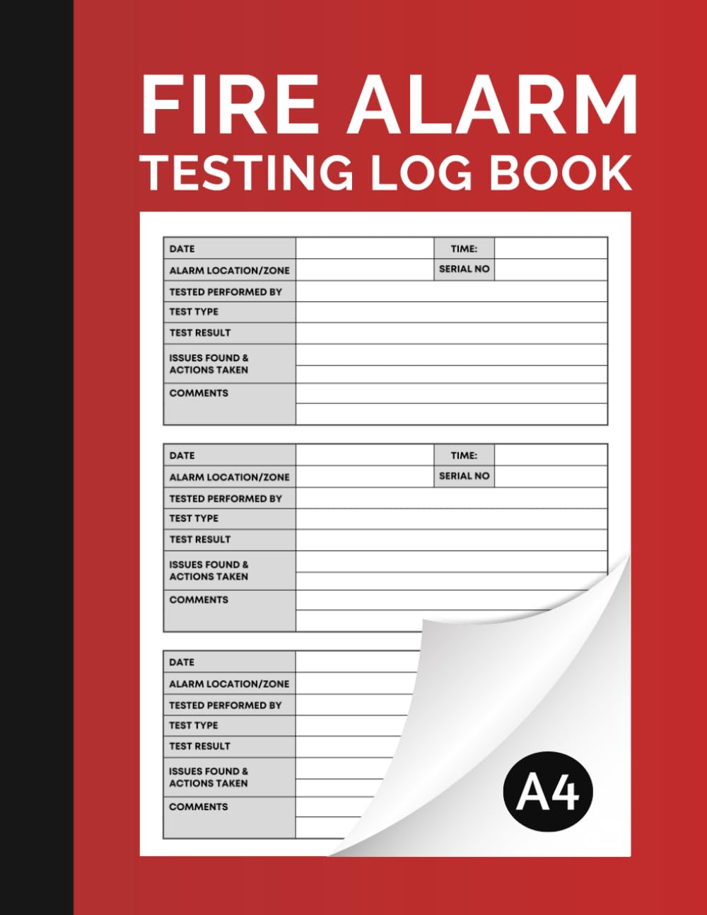 Fire Alarm Testing Log Book - Maintenance Record for Compliance | Paperback | 110 Pages 1