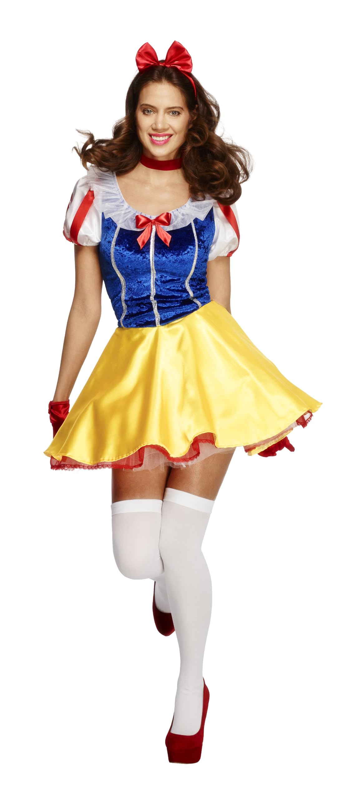Smiffys Fever Fairytale Costume Outfit - Dress, Headband and Choker, Adult Size L UK 16-18