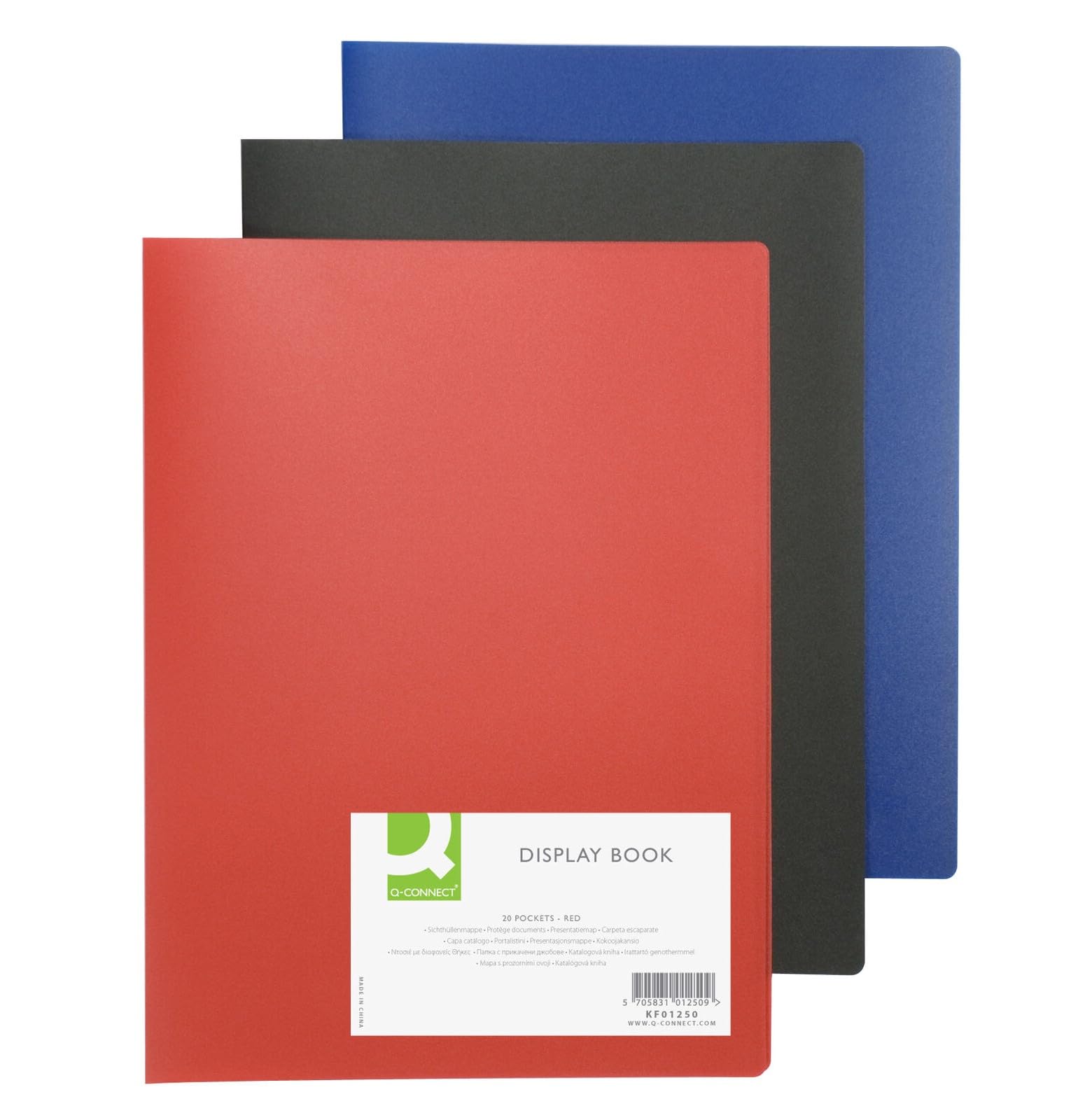 Q-Connect A4 Presentation Display Book - 40 Pockets | Blue Polypropylene | Copy Safe 4