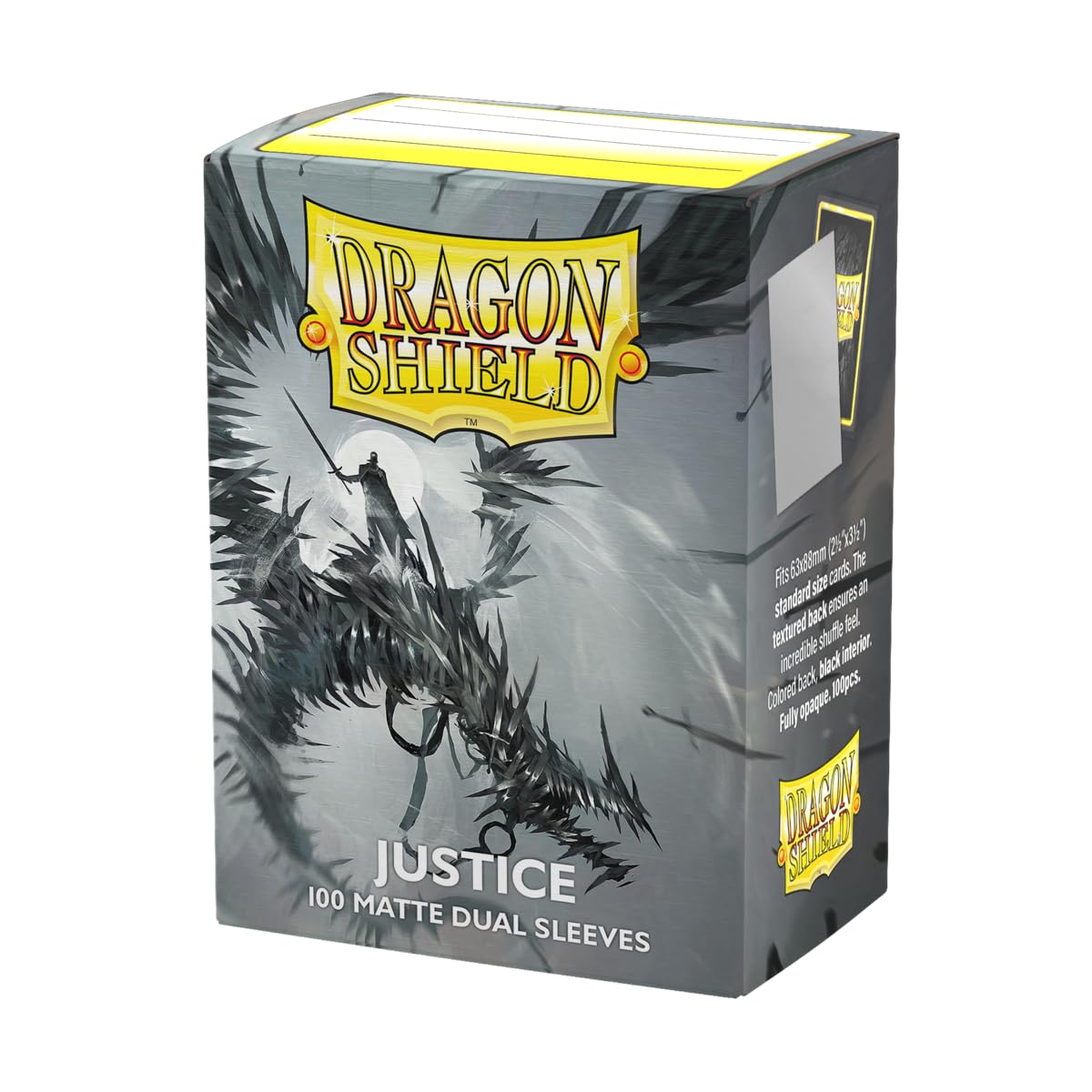 Dragon Shield Arcane Tinmen Dual Justice Matte Sleeves - 100 Count | Small Size | Matte Black 1