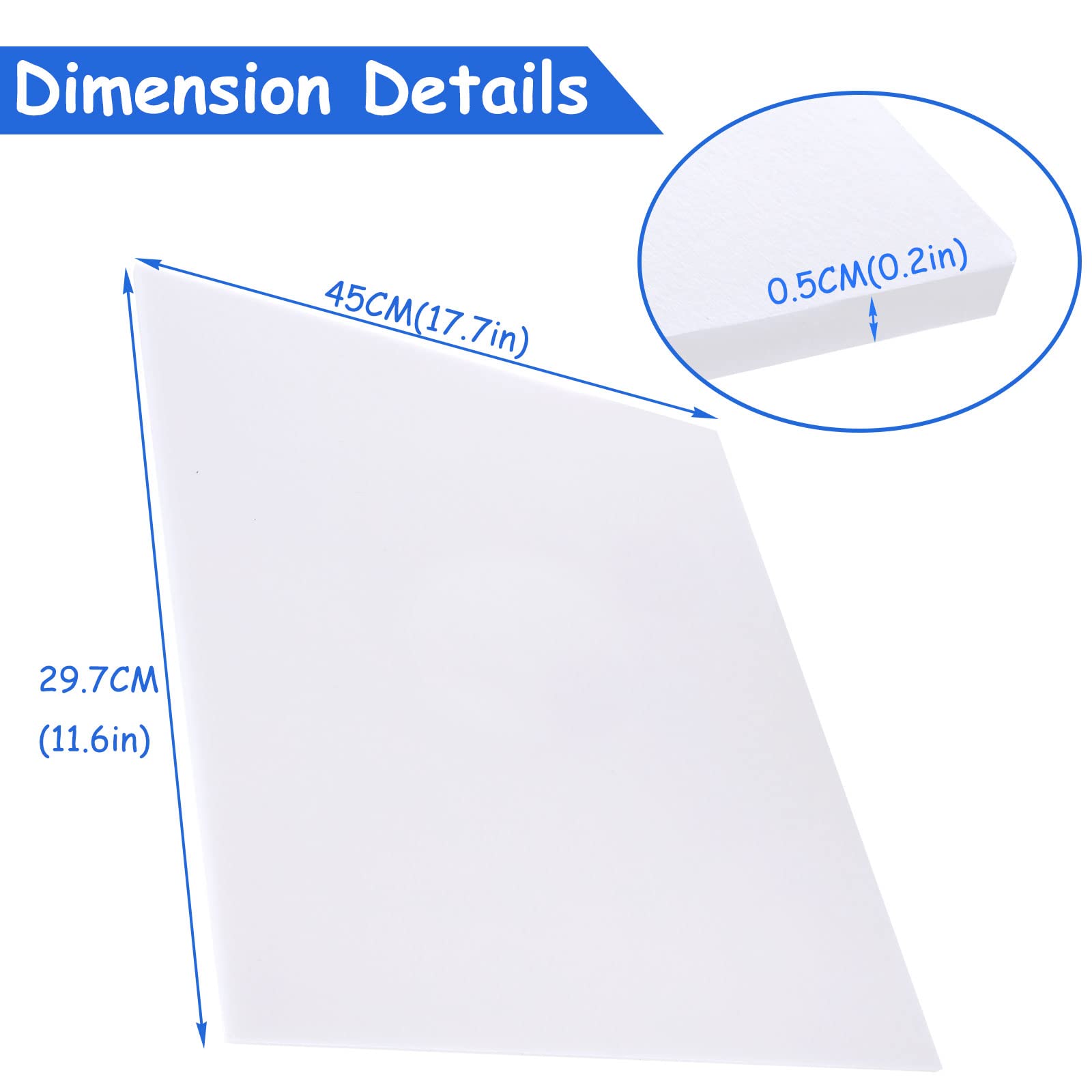 ASelected White Foam Boards - A3 (420x297mm), 5mm Thick, 10 Pack | Rigid & Lightweight