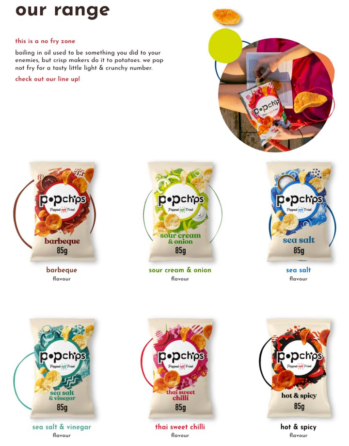 Popchips Sour Cream & Onion Multipack - Light & Crunchy Popped Snacks