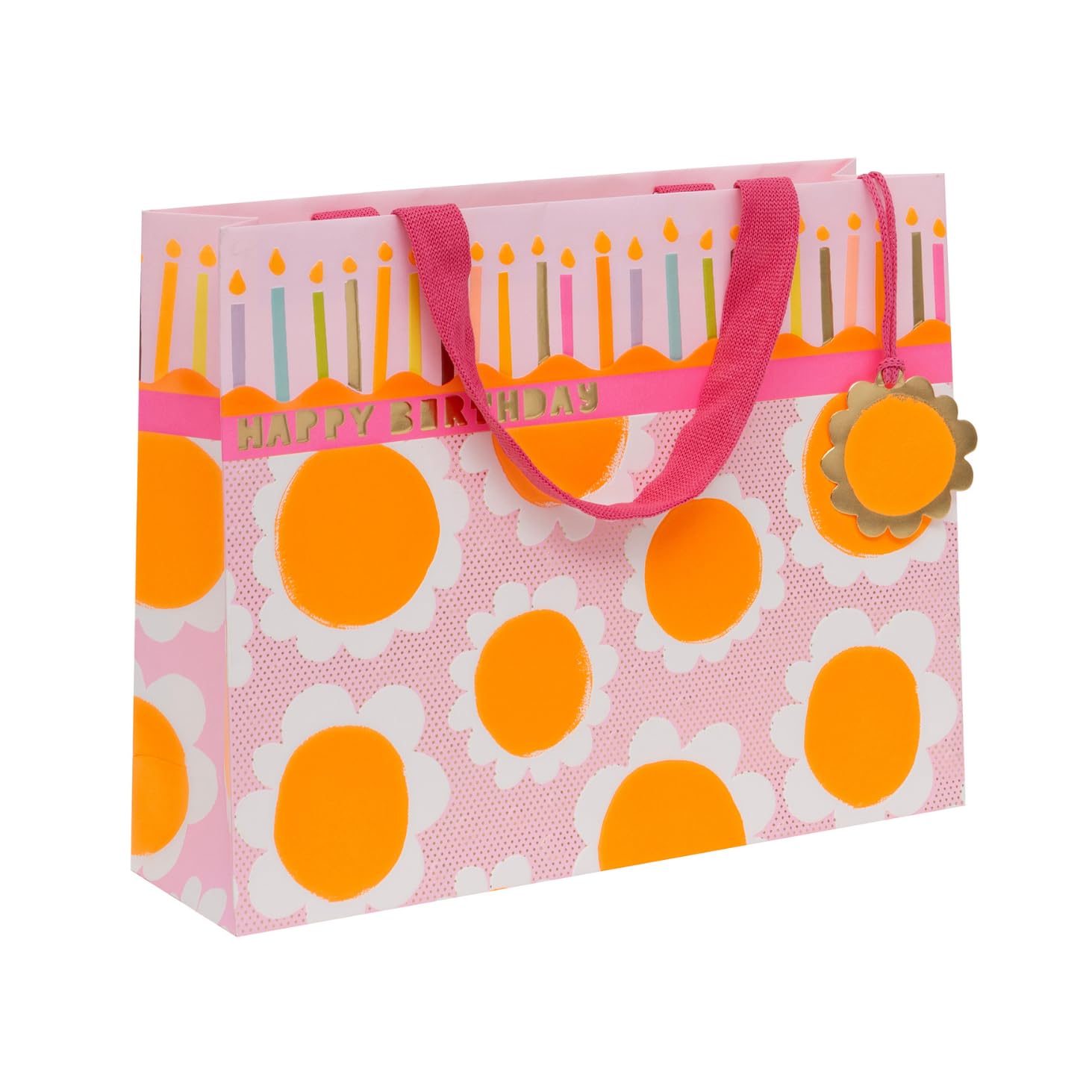 Glick Dazzling Daisies Large Landscape Gift Bag | 275 x 355 x 100 mm | Recyclable Paper
