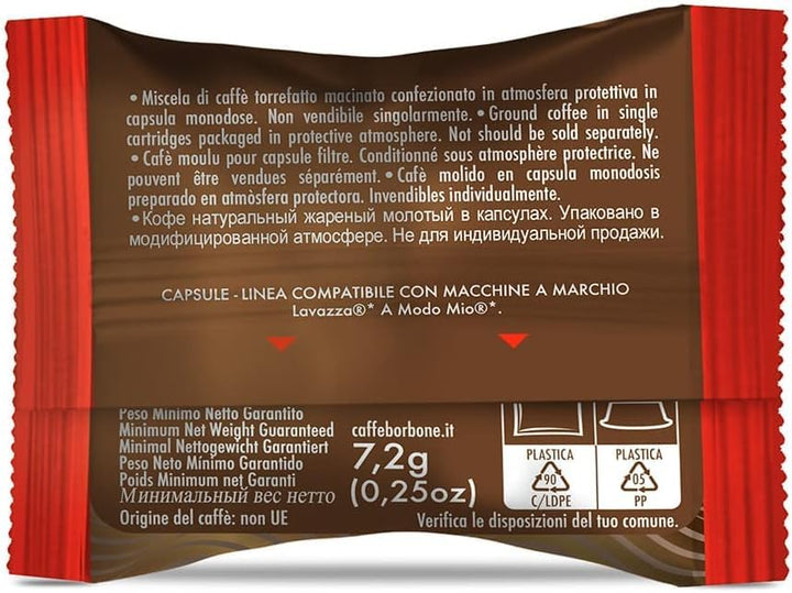 Caffè Borbone Don Carlo Red Coffee Blend - 100 Capsules for Lavazza A Modo Mio Machines