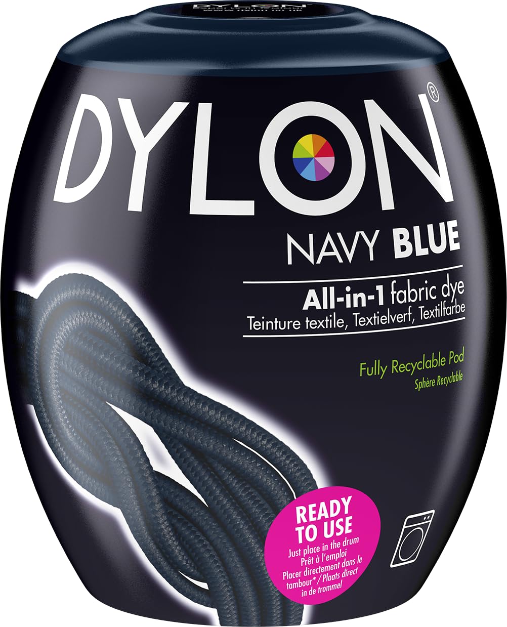 Dylon Washing Machine Fabric Dye Pod for Clothes & Soft Furnishings - 350g, Navy Blue