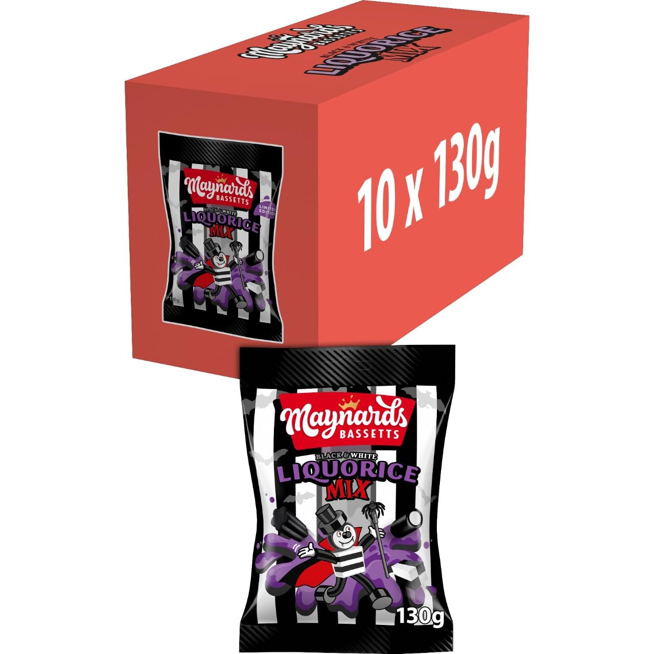 Maynards Bassetts Black & White Liquorice Mix - 10 Pack Halloween Treat Assortment 4