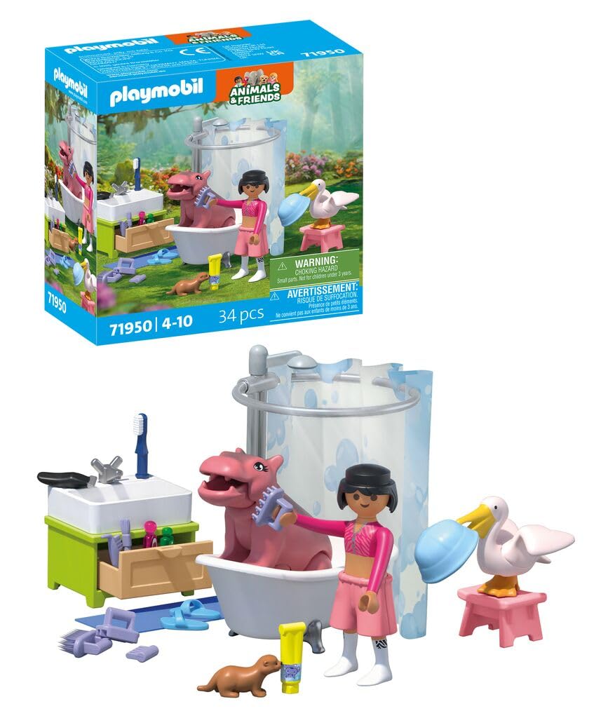 Playmobil Animals & Friends Animal Bathing Fun Bath Toy | Ages 4+ | Model 71950 1