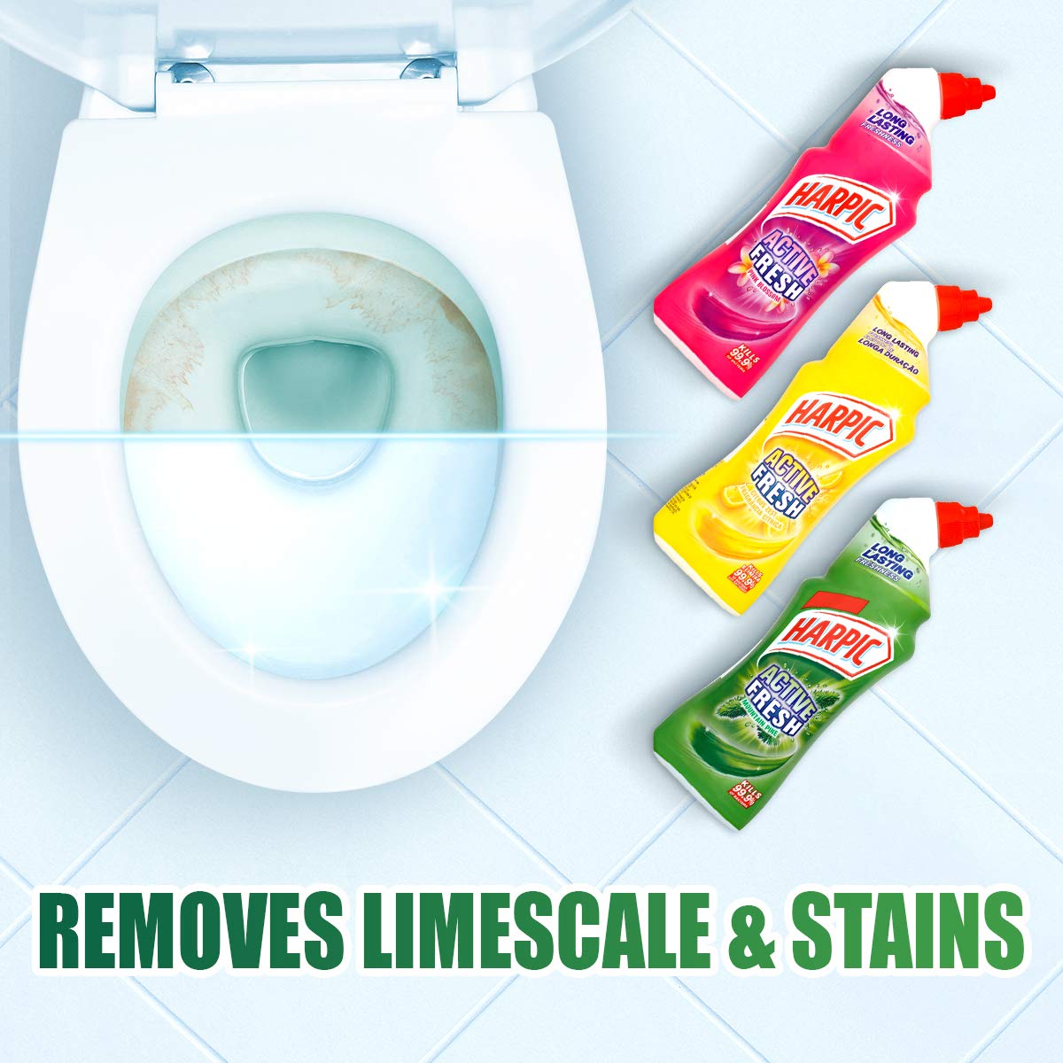 Harpic Active Fresh Toilet Cleaner Gel, Citrus Zest, 750ml (Pack of 1) 4