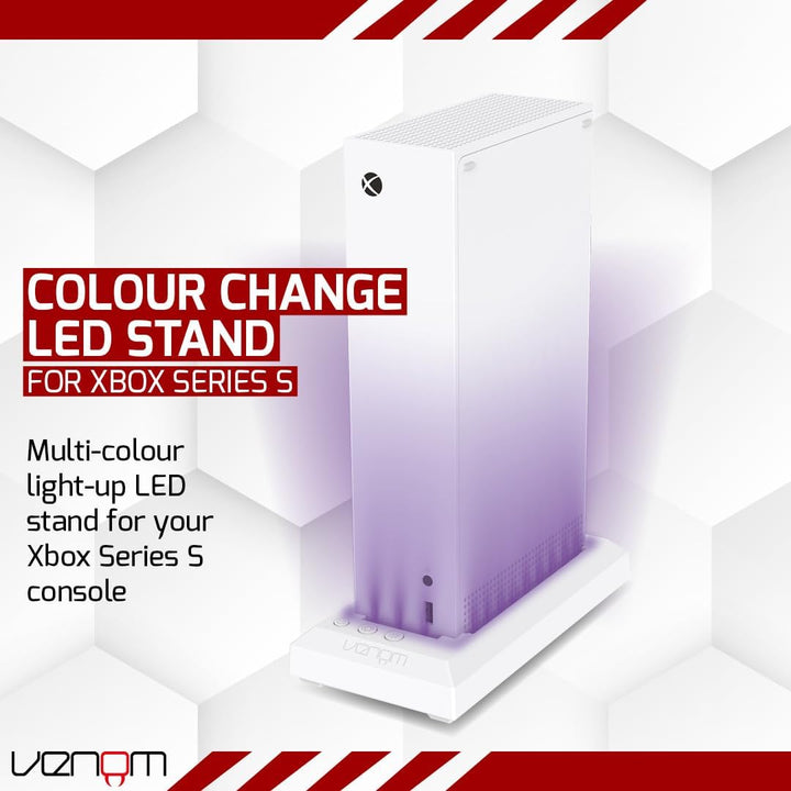Venom LED Light-Up Console Stand for Xbox Series S - Multi-Color RGB Lighting with USB Power