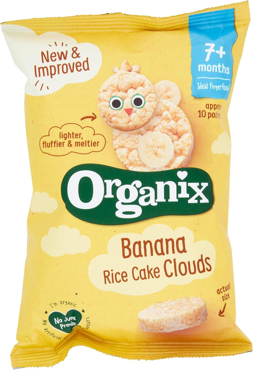 Organix Banana Rice Cake Clouds - Organic Baby Snack | 7+ Months | 40g Pack of 6 6