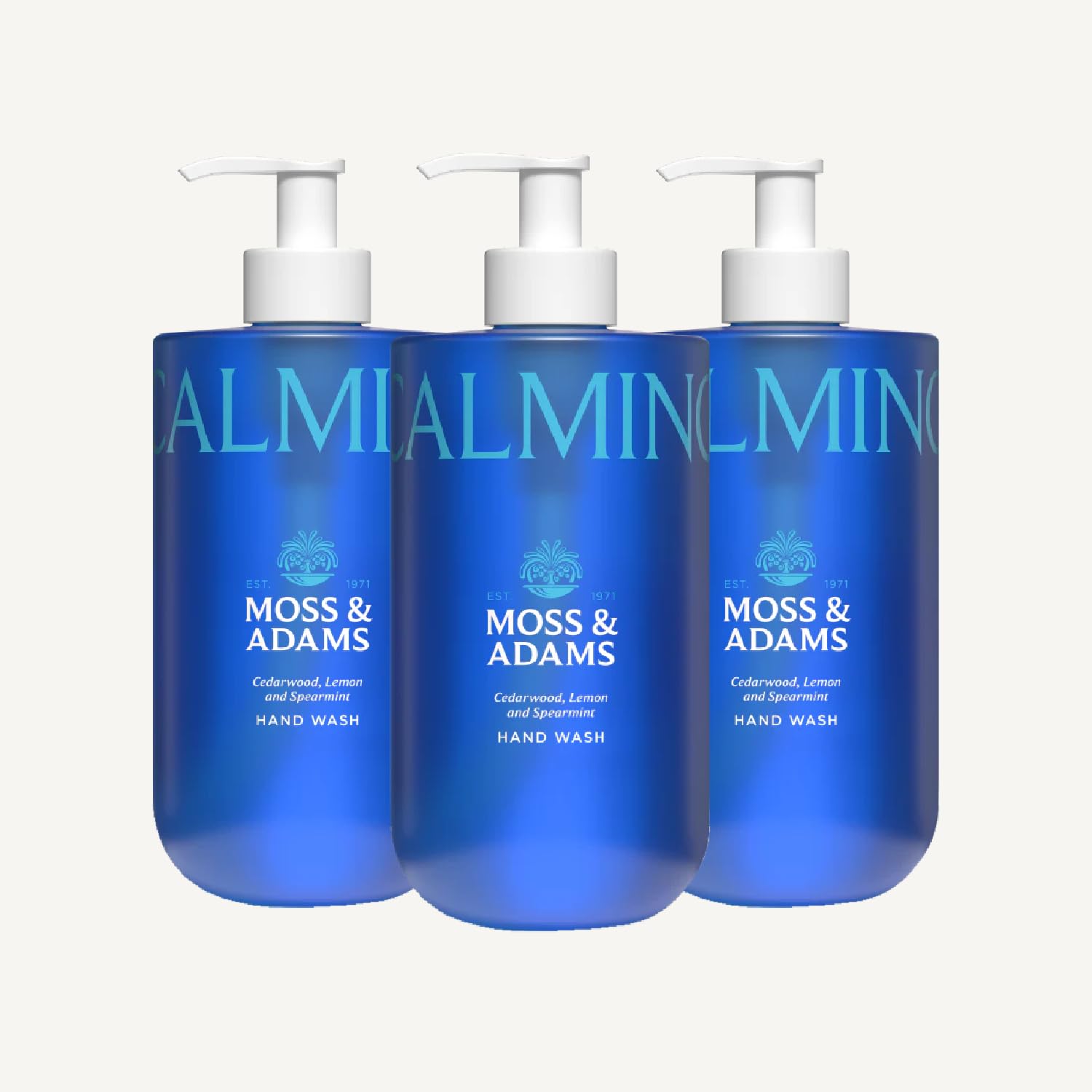 Moss & Adam Calming Hand Wash - Cedarwood, Lemon & Spearmint Scent | Vitamin B5 | Pack of 3 (400 ml each)