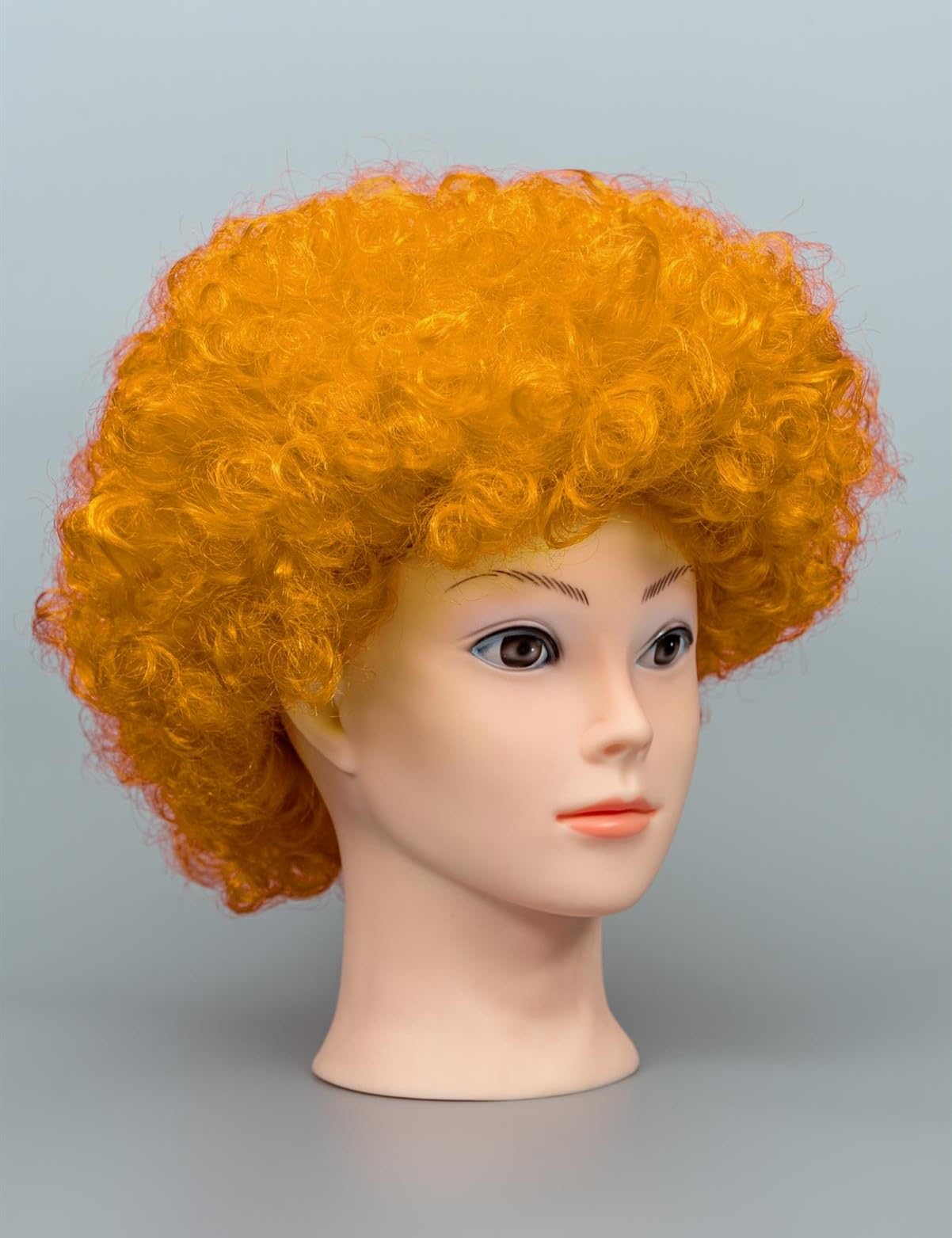 SHATCHI Afro Wig Curly Bouncy Orange Hair for Fancy Dress Party Costume Disco Accessory 70s Theme Unisex 2