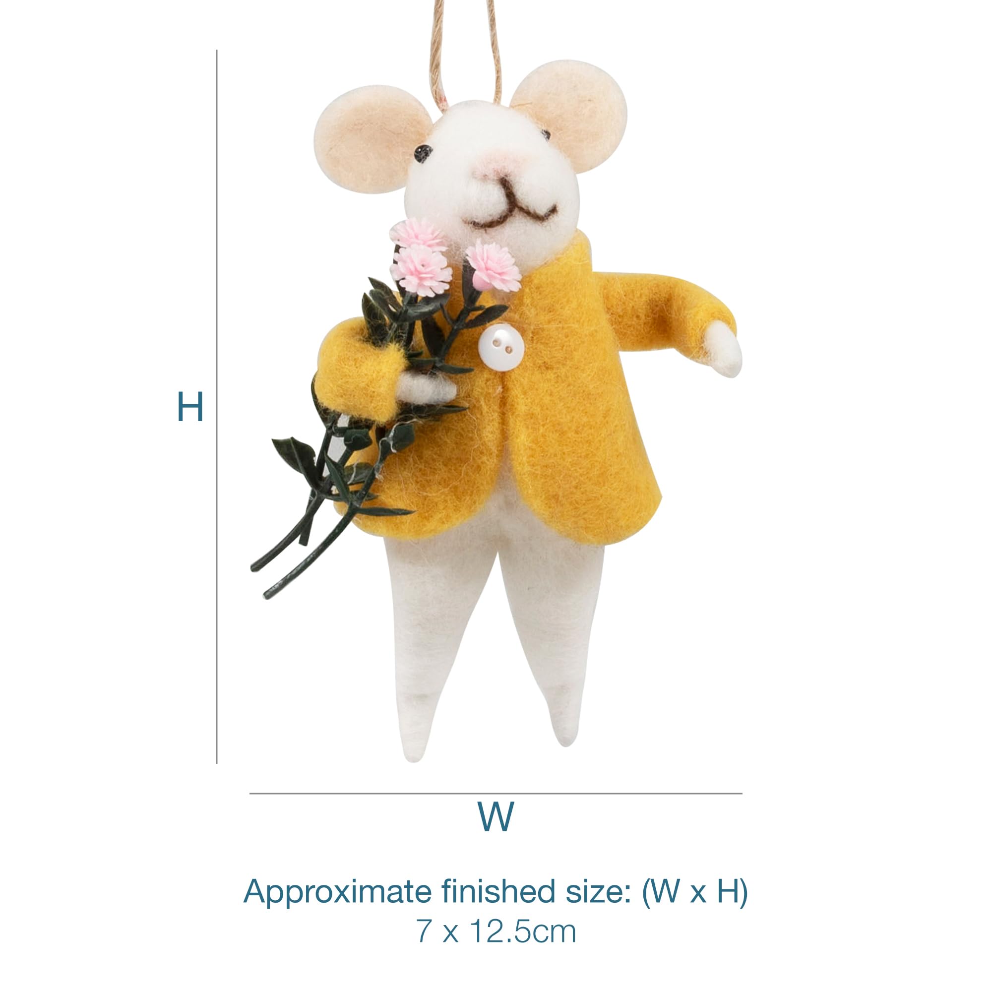 Trimits Needle Felting Craft Kit - Flower Mouse Design for Beginners