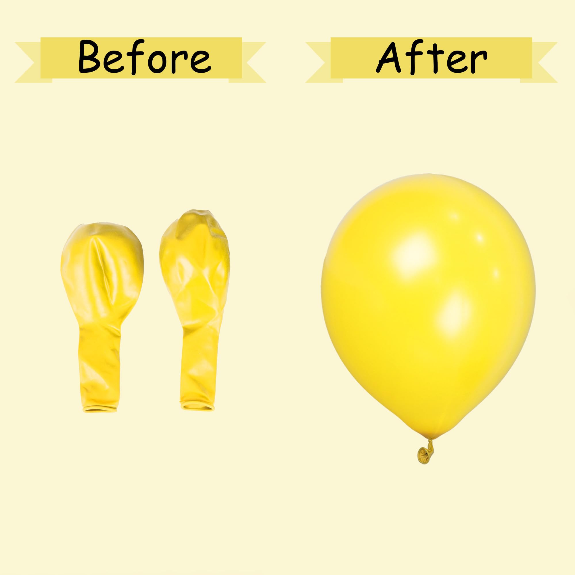 SHATCHI - Yellow Balloons 10 Pack, 12 Inch Thick Latex Biodegradable Helium Party Balloons 2