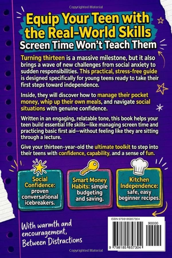 Between Distractions 101 Life Skills Every 13 Year Old Should Know - Paperback, Ages 12–14
