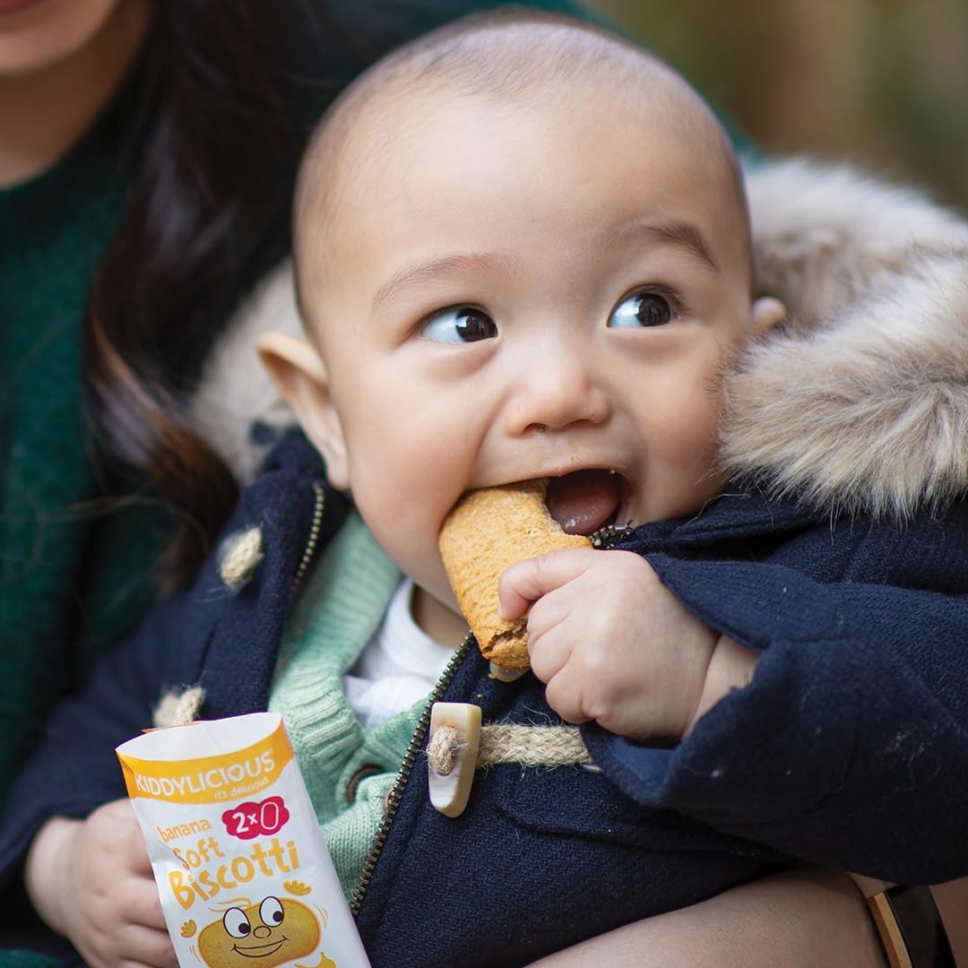 Kiddylicious - Banana Biscotti Baked Snacks for Babies 7m+ 2