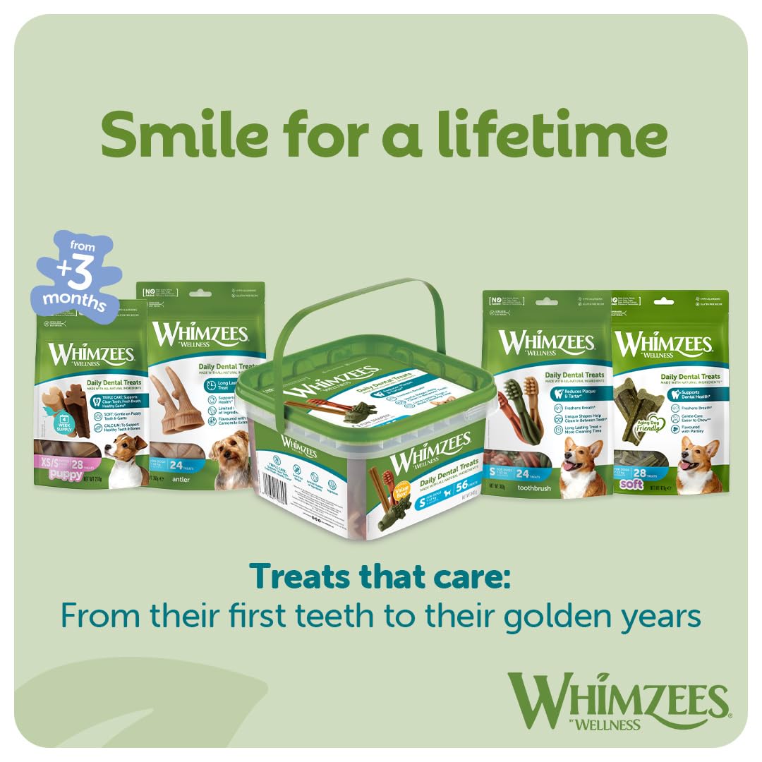 WHIMZEES Veggie Sausage S Dental Sticks for Small Dogs, Vegetable Flavor, 28 Count 5