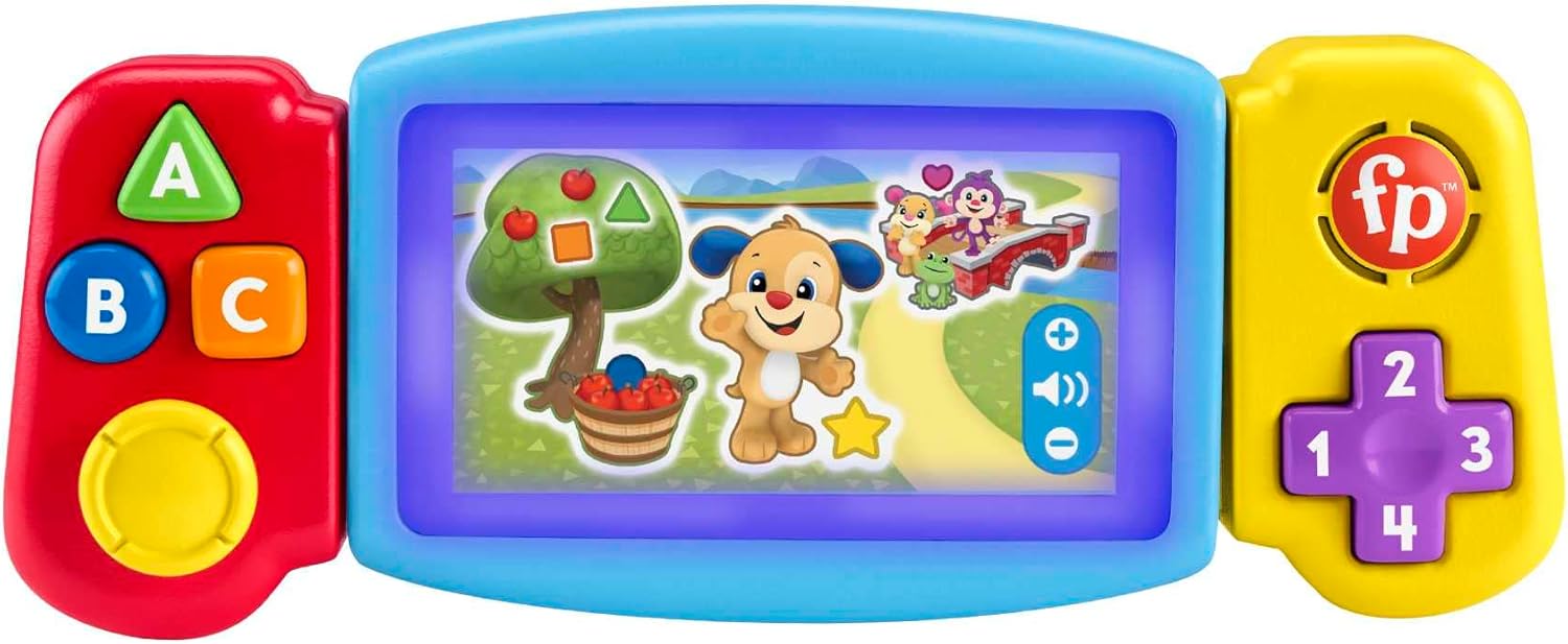 Fisher-Price Laugh & Learn Pretend Video Game Toddler Toy with Lights, Sounds & Learning Activities 1